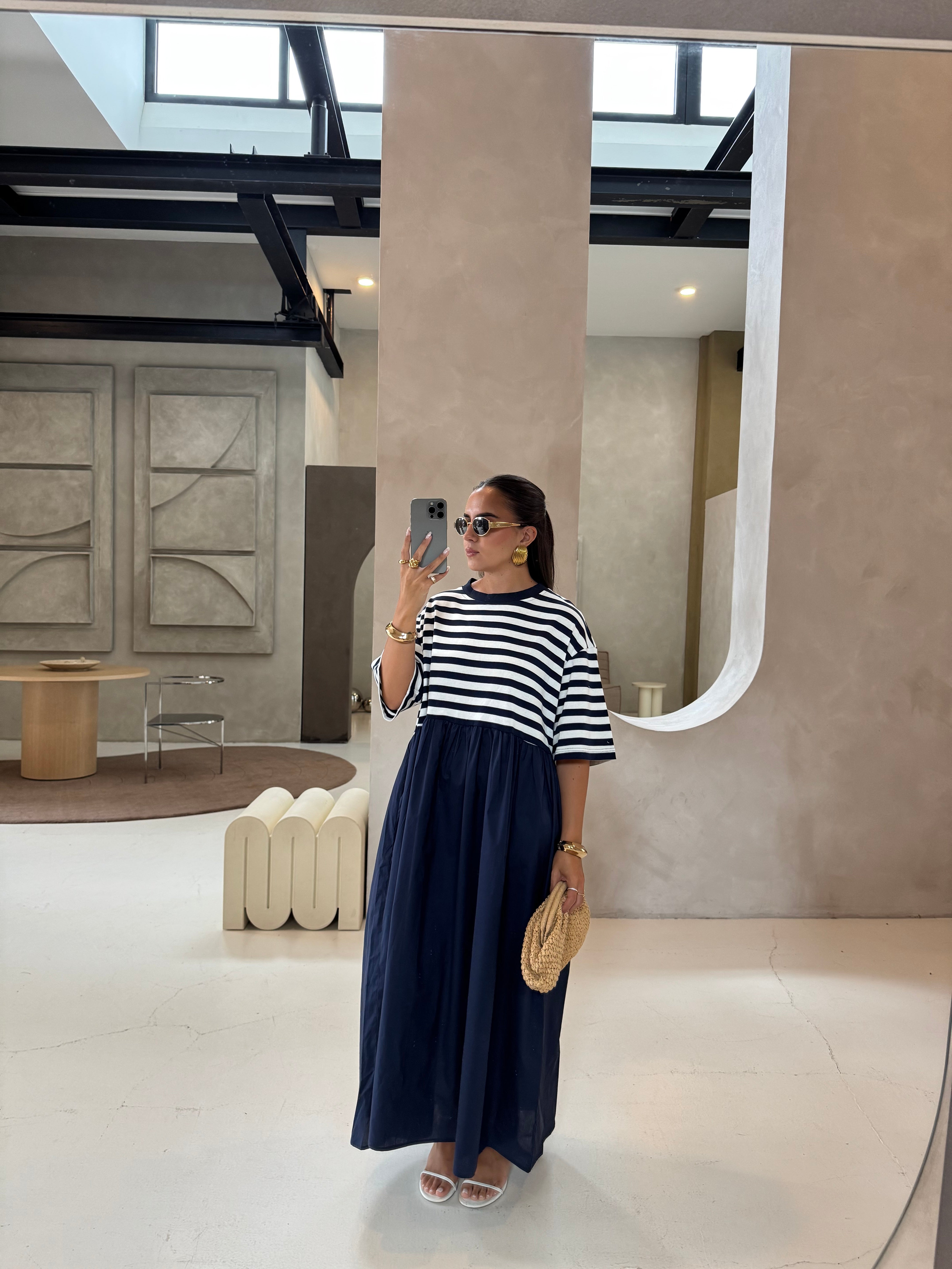 Robe LS bleue marine (51085B)