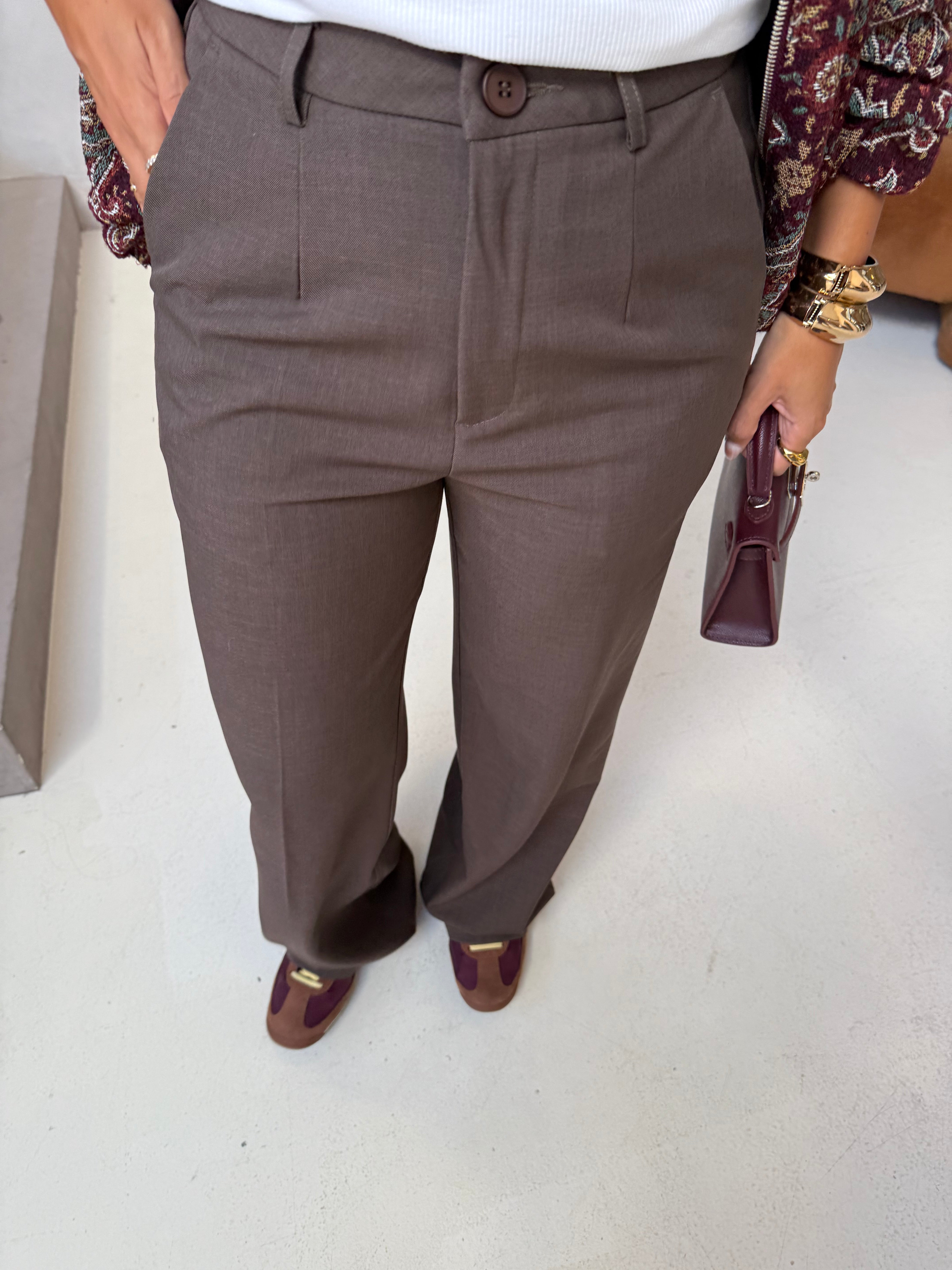 Pantalon VALENTINE fluide taupe (vs-9002)