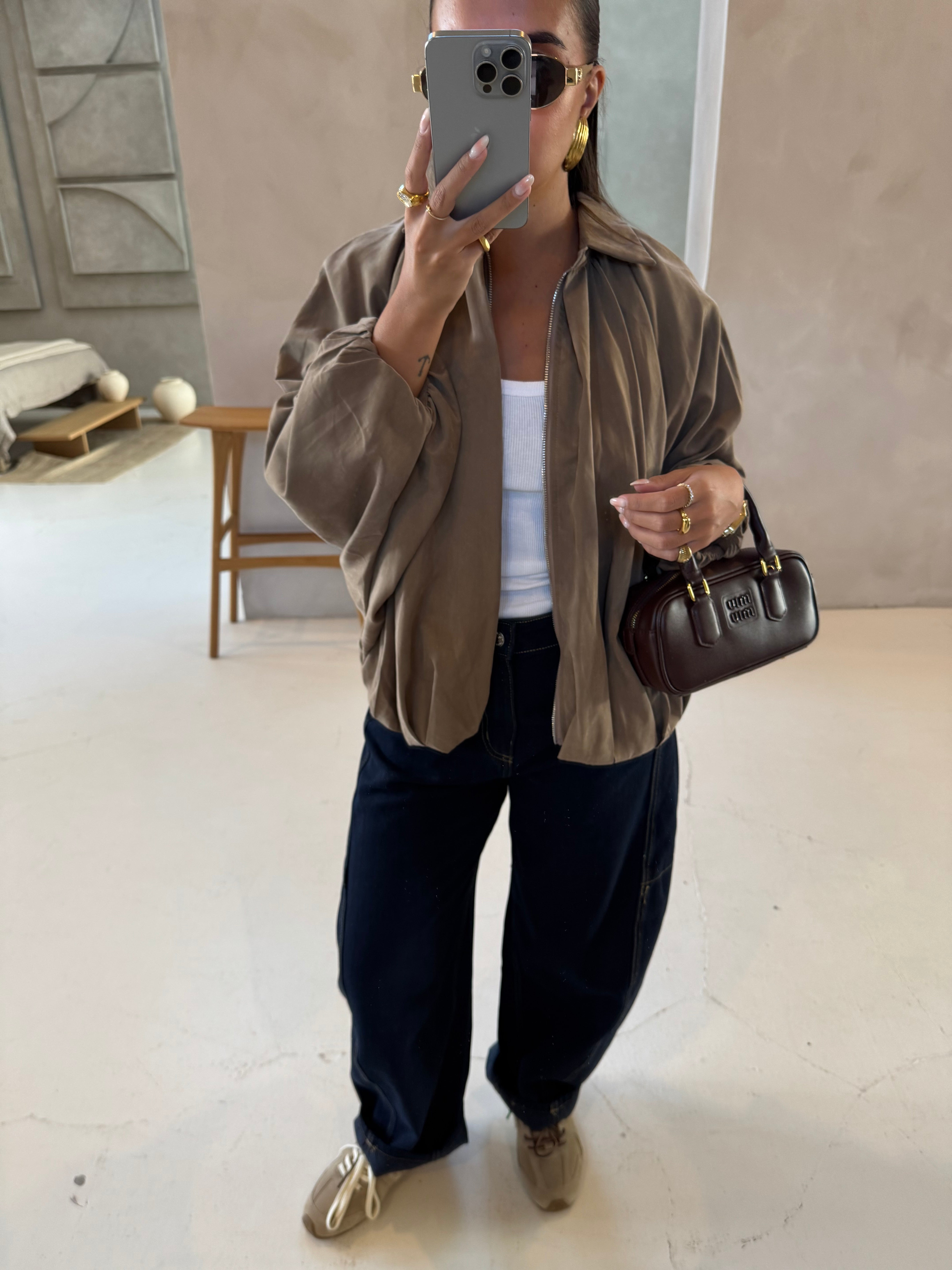Veste ALICE manche bouffantes beige (3812)
