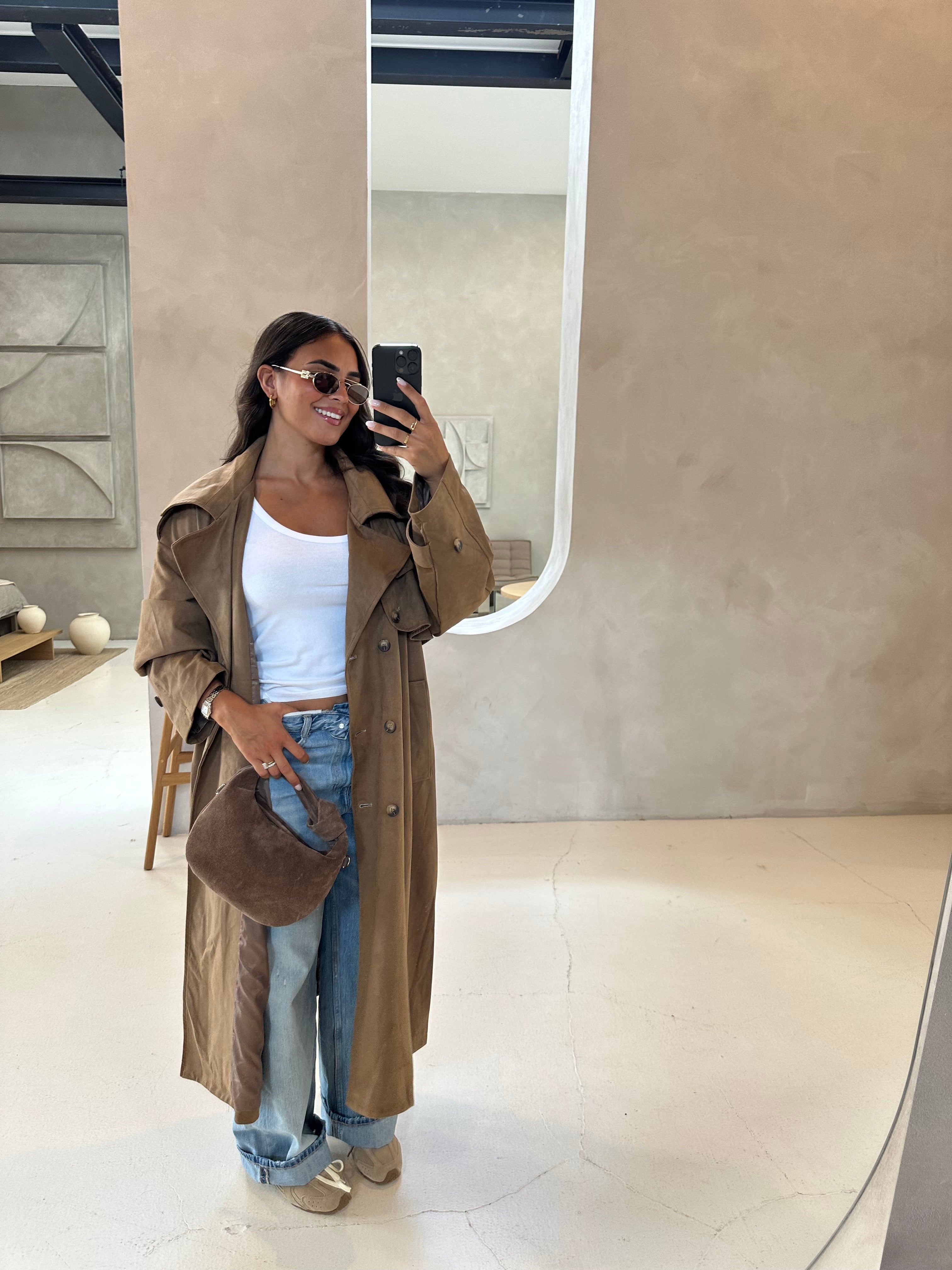 Manteau ADA trench long camel (V10258)