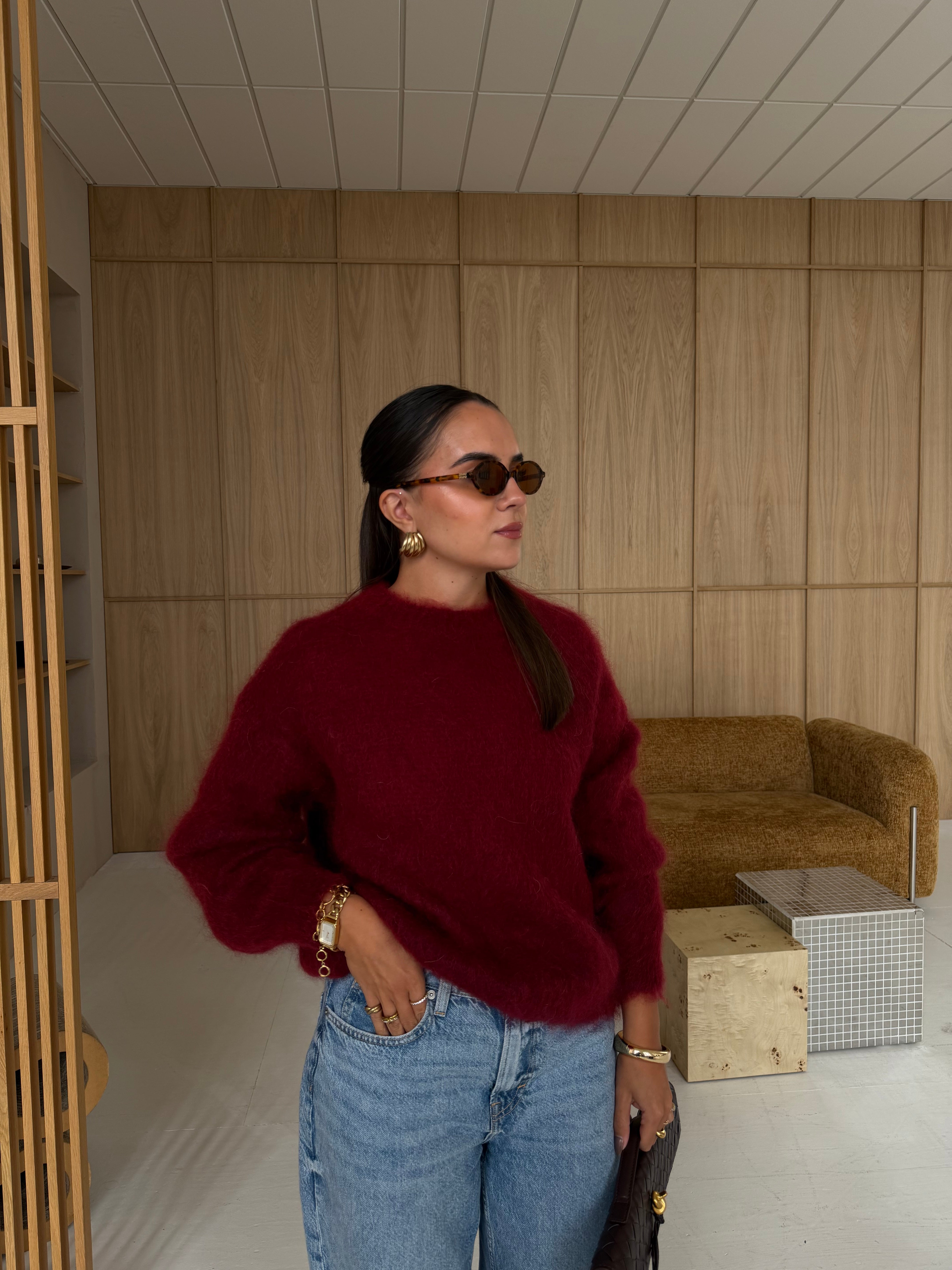 Pull KID mohair bordeaux (28007)