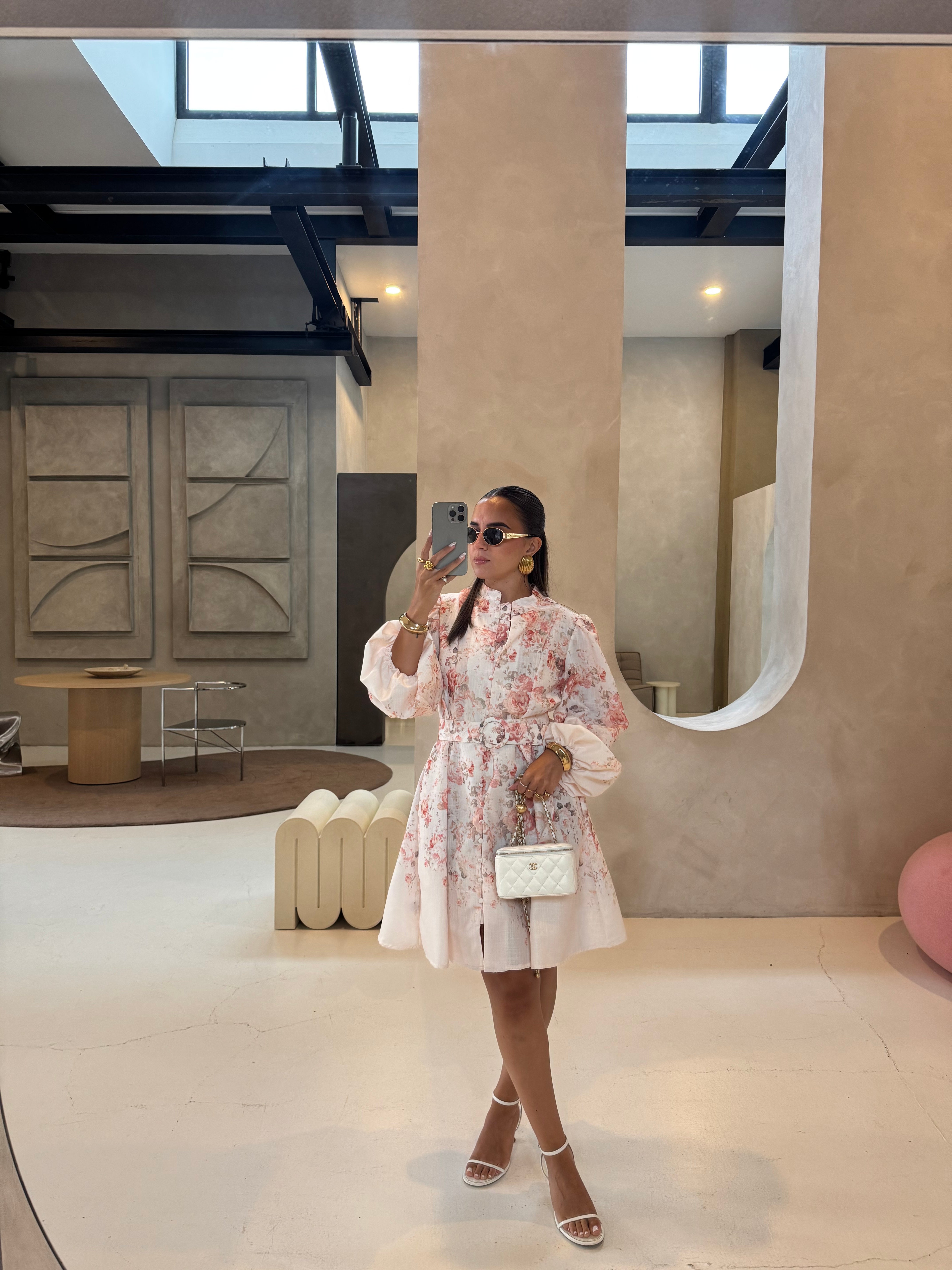 Robe LEY blanche à fleurs (R6298)