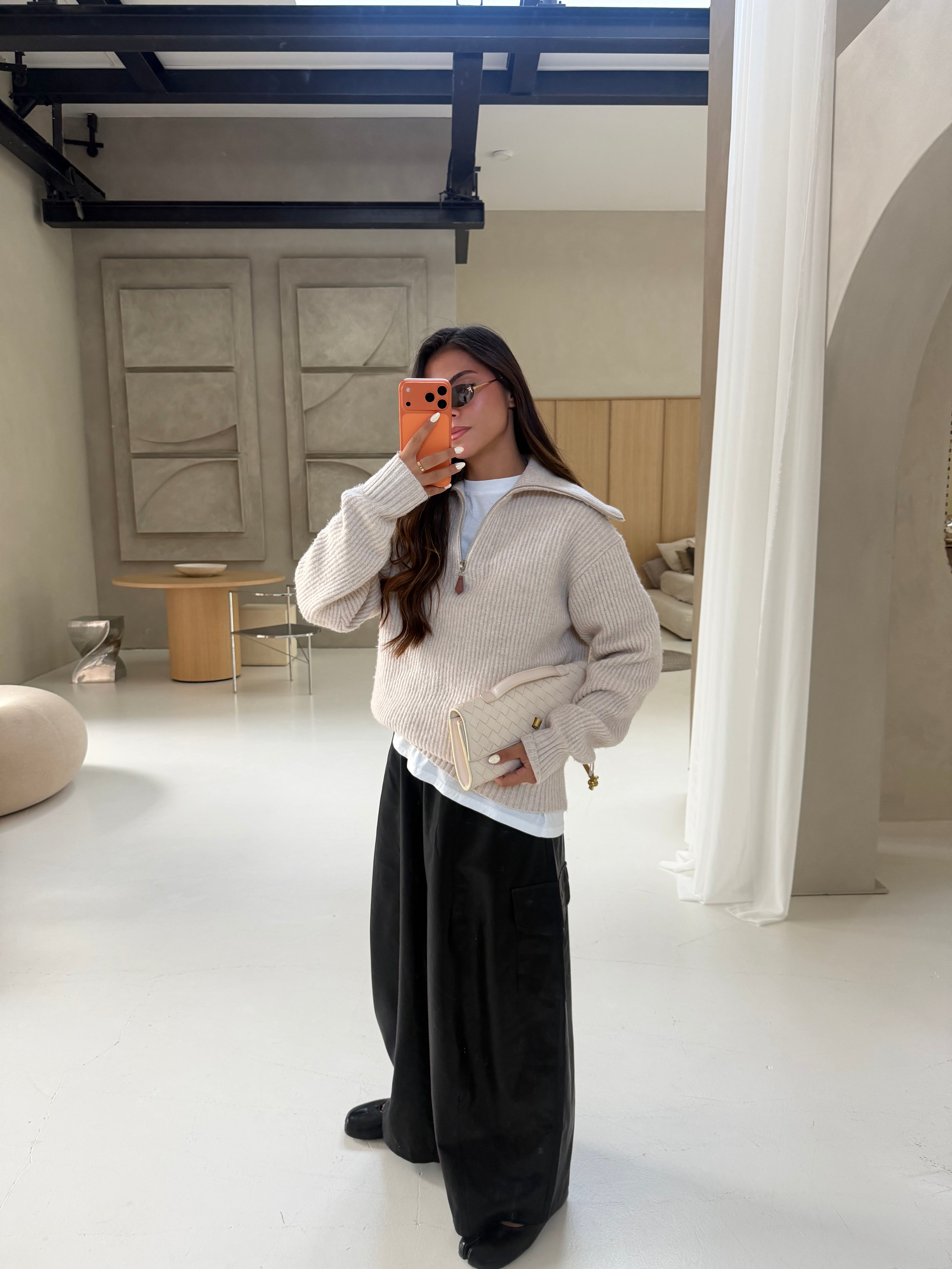 Pull zip crème (FLP097)