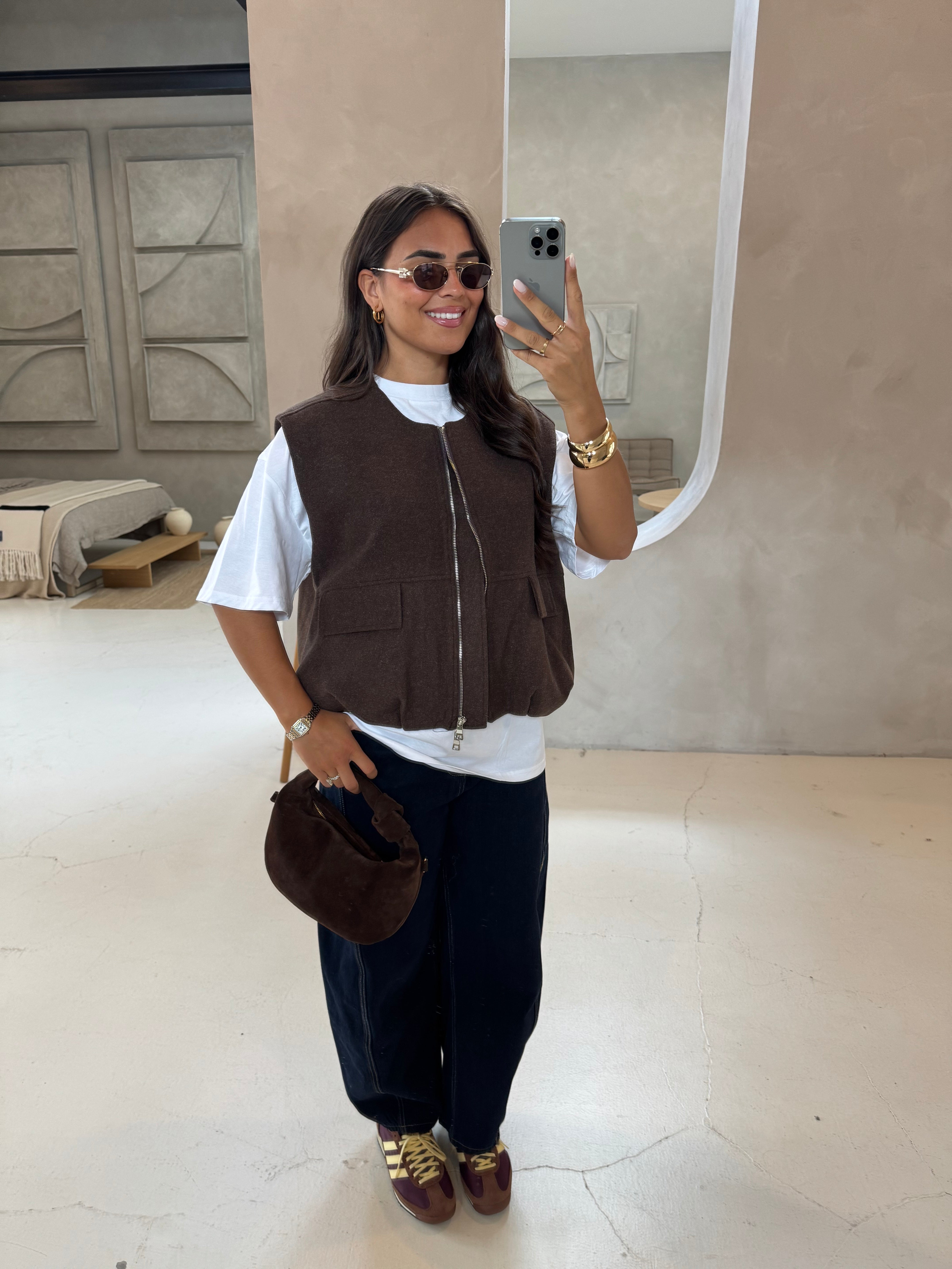 Veste SOFIE sans manches MARRON (3739)