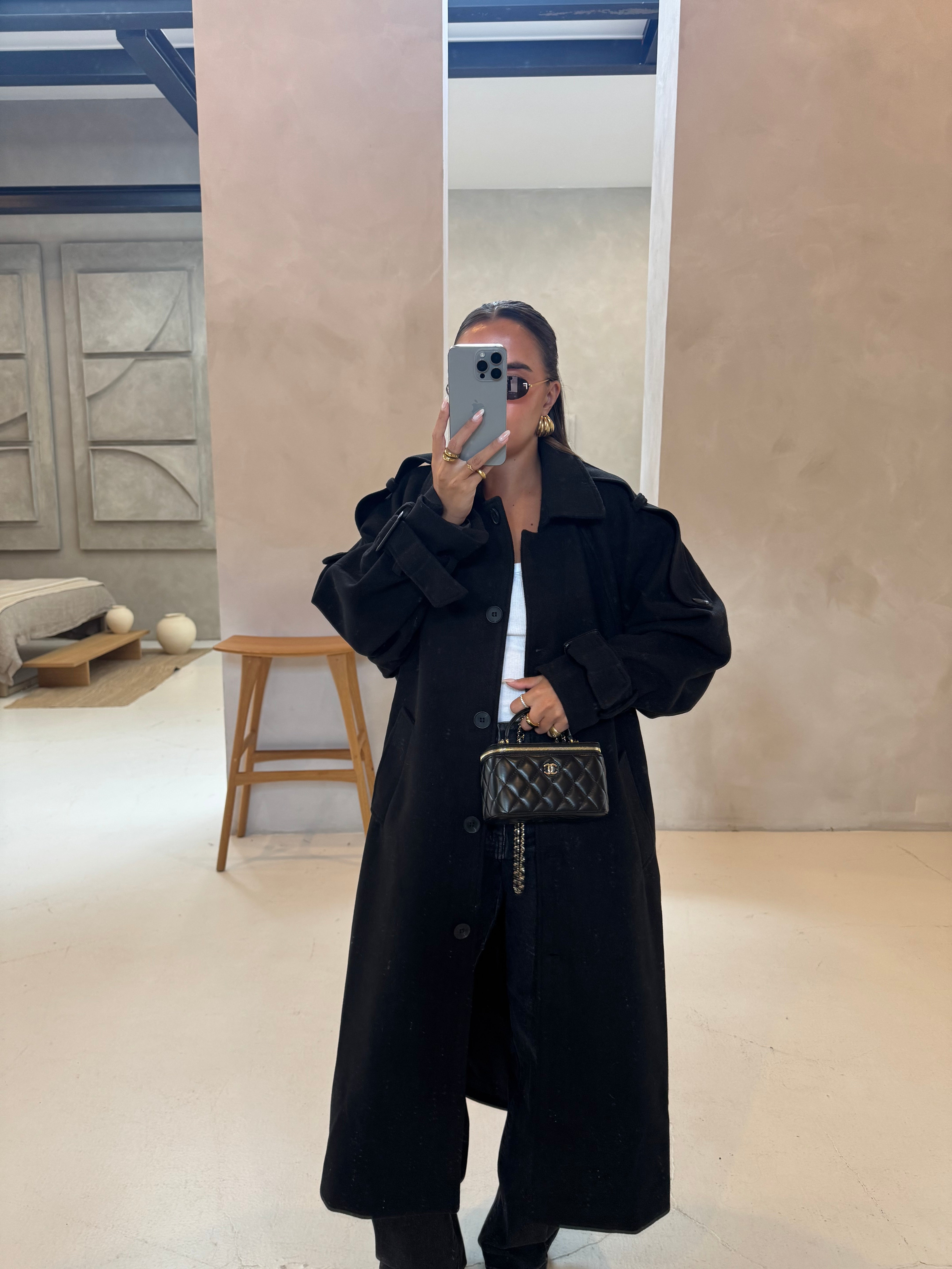 Manteau ADELE noir  (W24767)