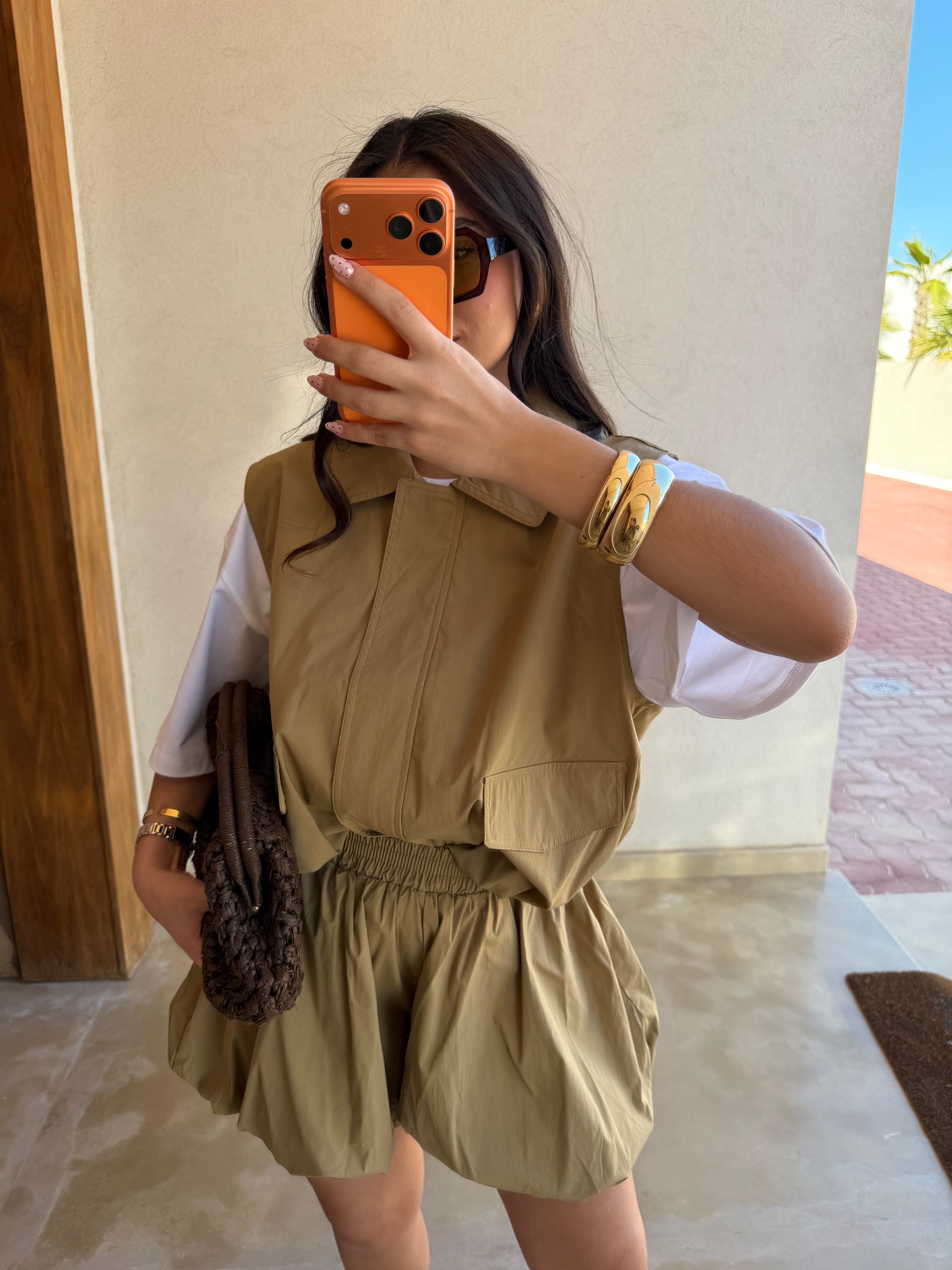 Ensemble short boule camel (SC350)