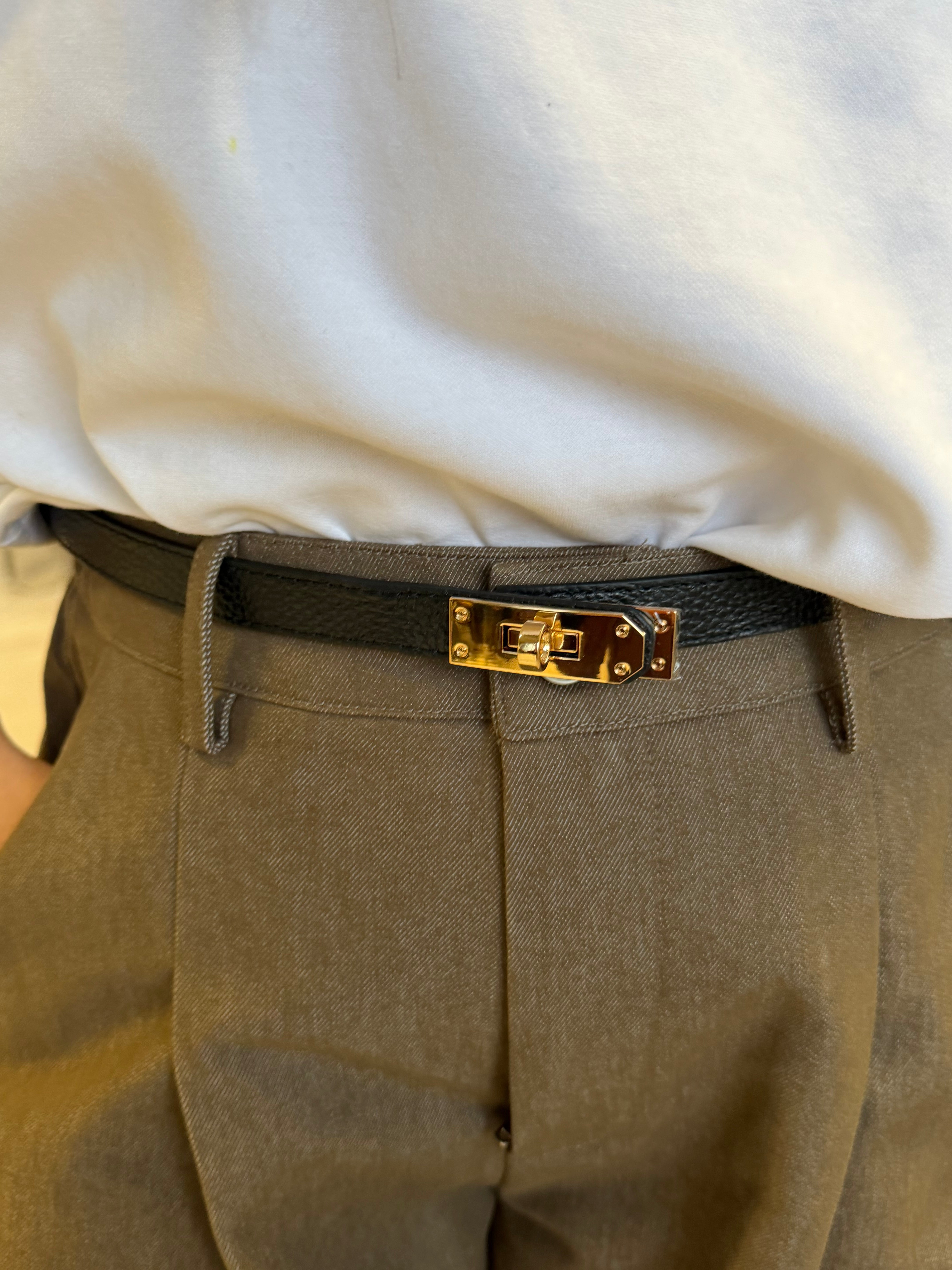 Ceinture 100% cuire réglable noire