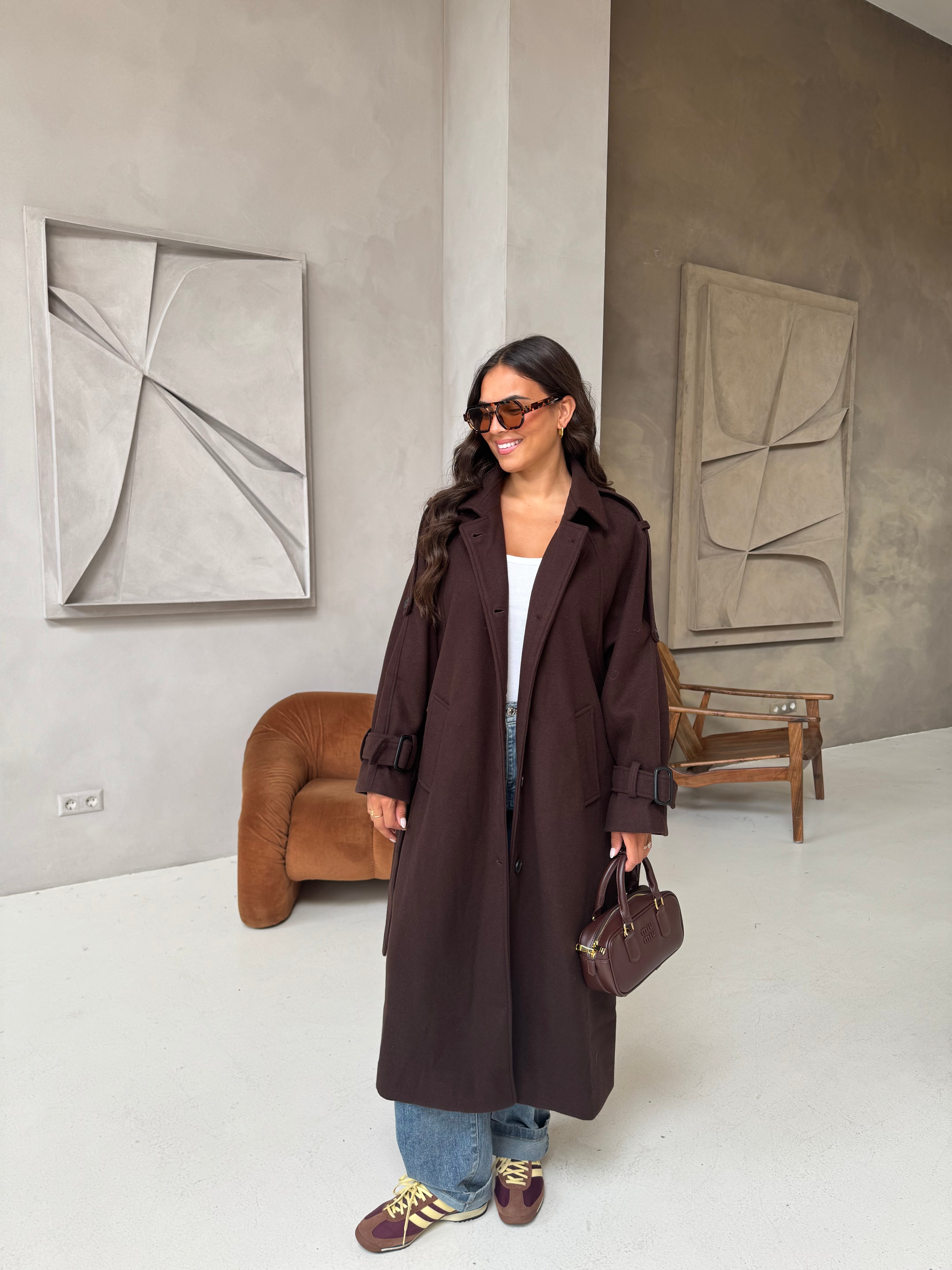 Manteau ADELE marron  (W24767)
