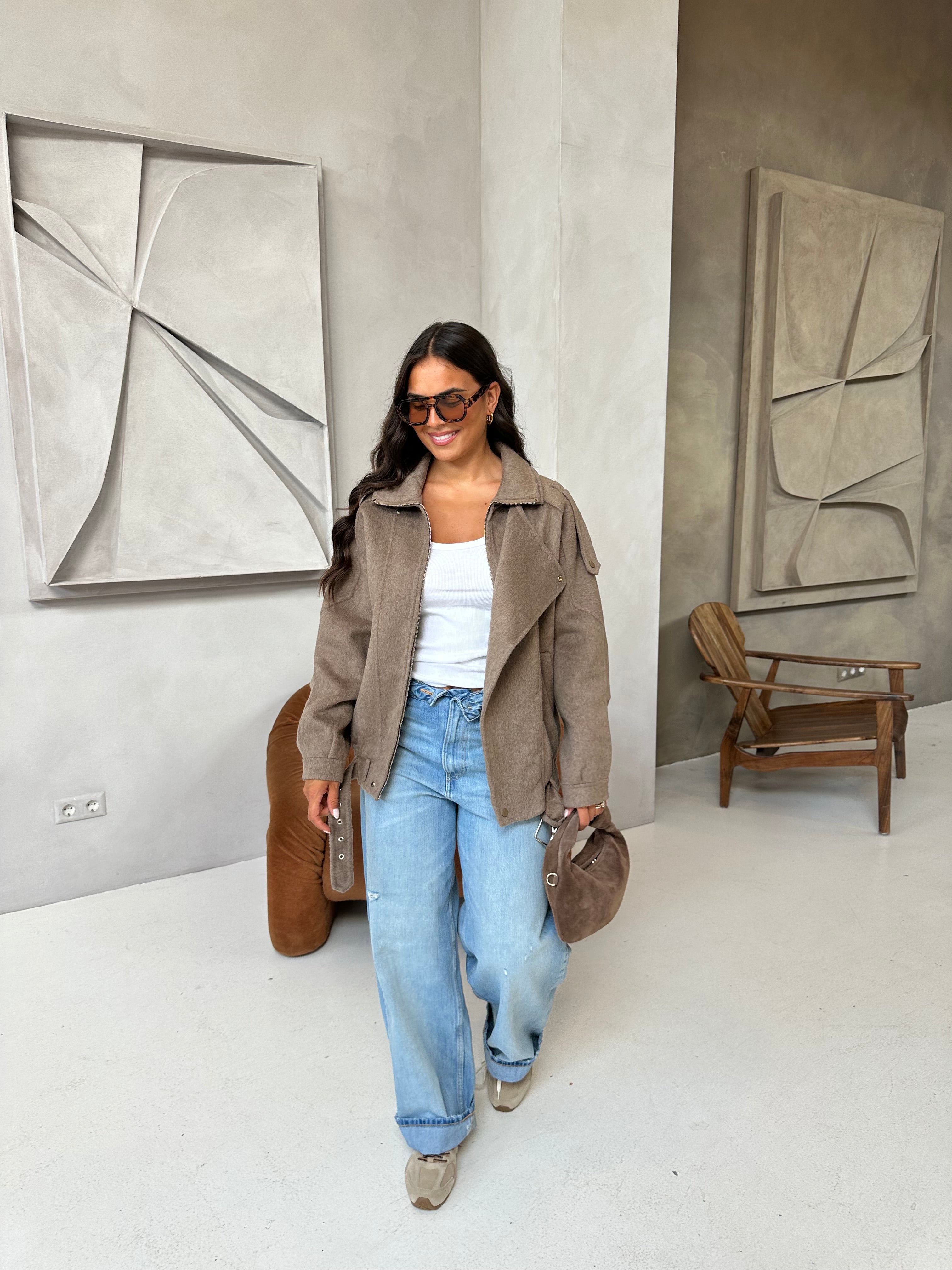 Bombers GLADYS laine taupe
