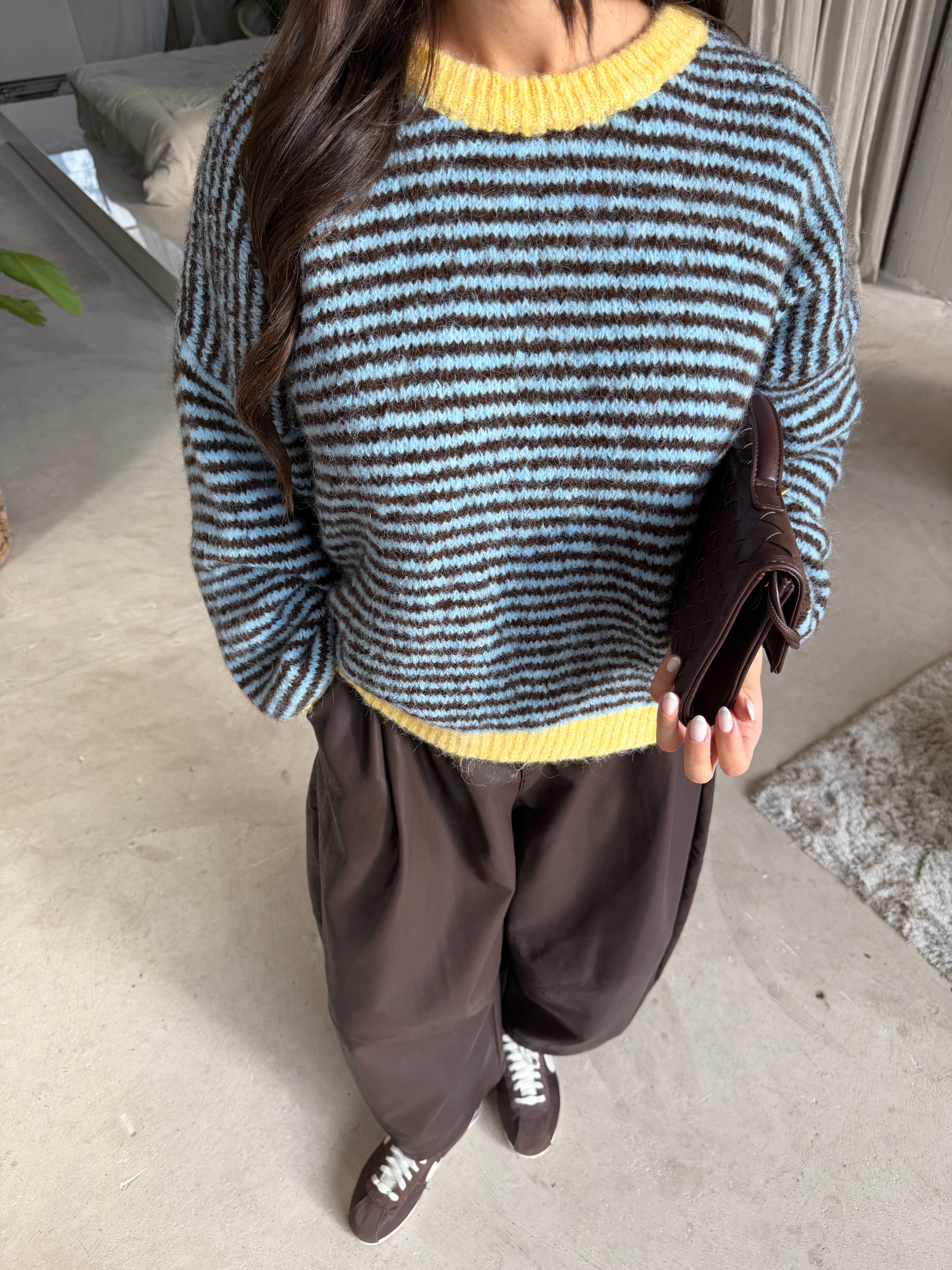 Pull VANIA jaune bleu