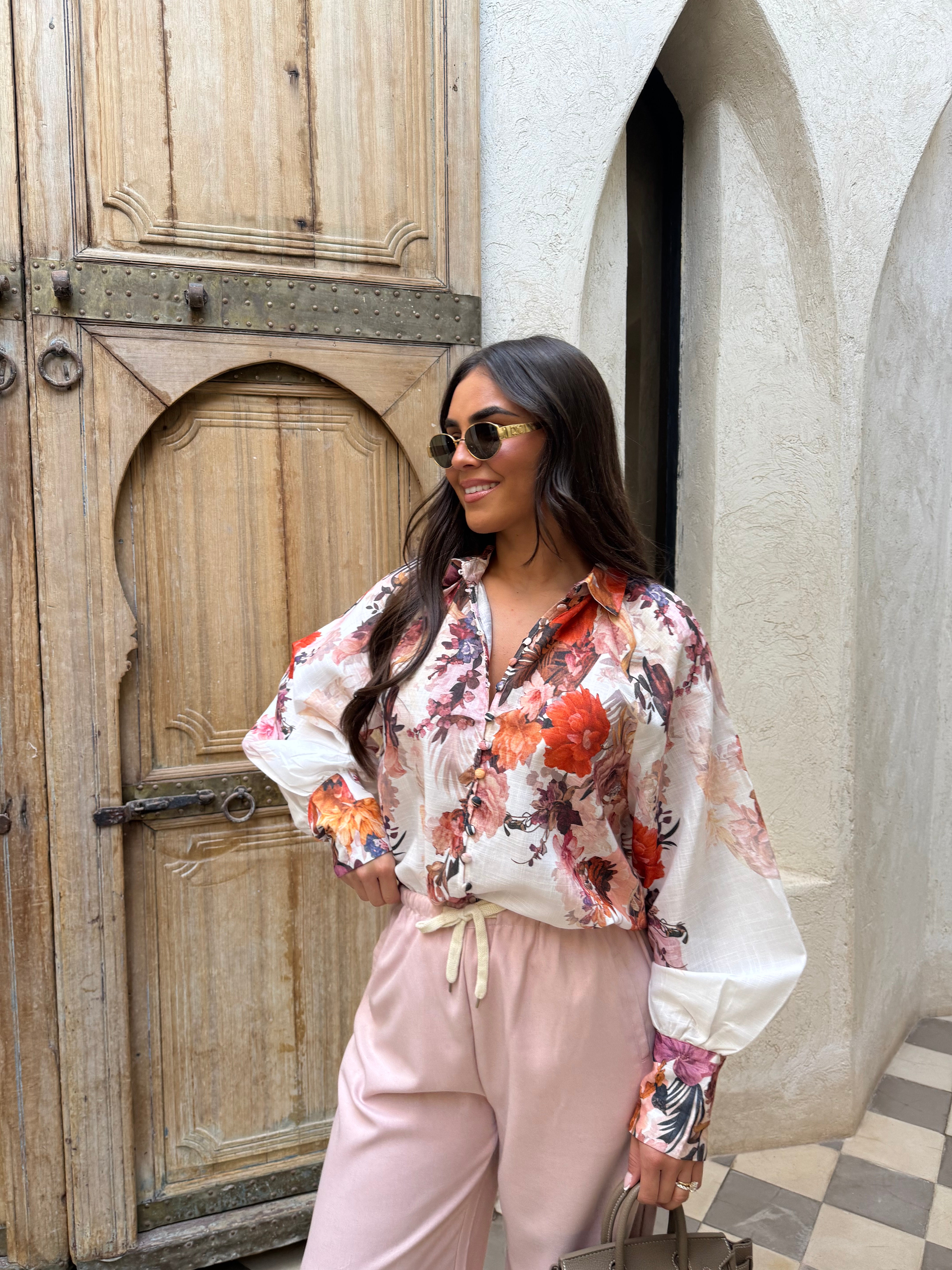 Chemise FLORA blanche (H6302)