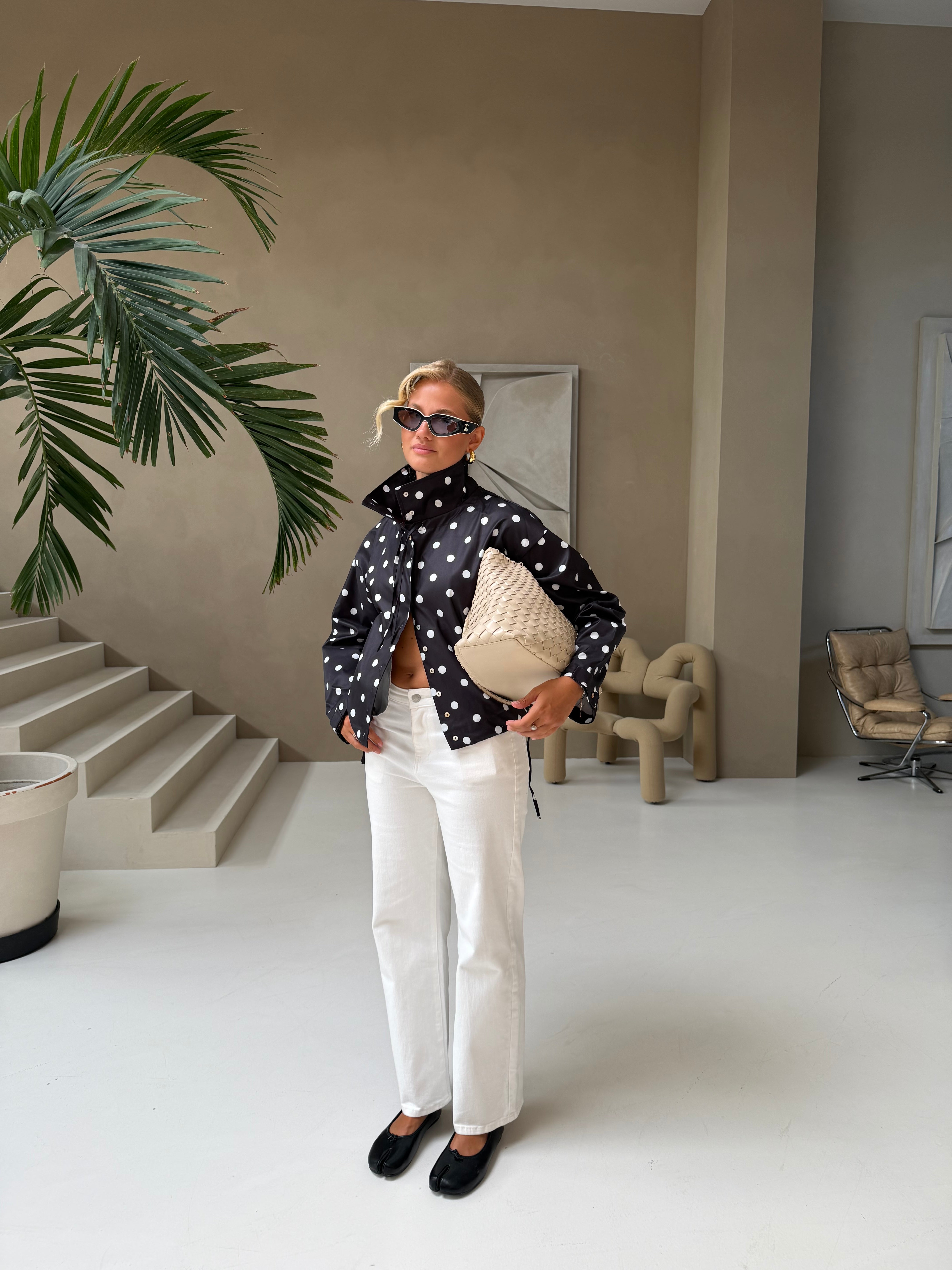Veste POIS noire et blanche (GI7226)