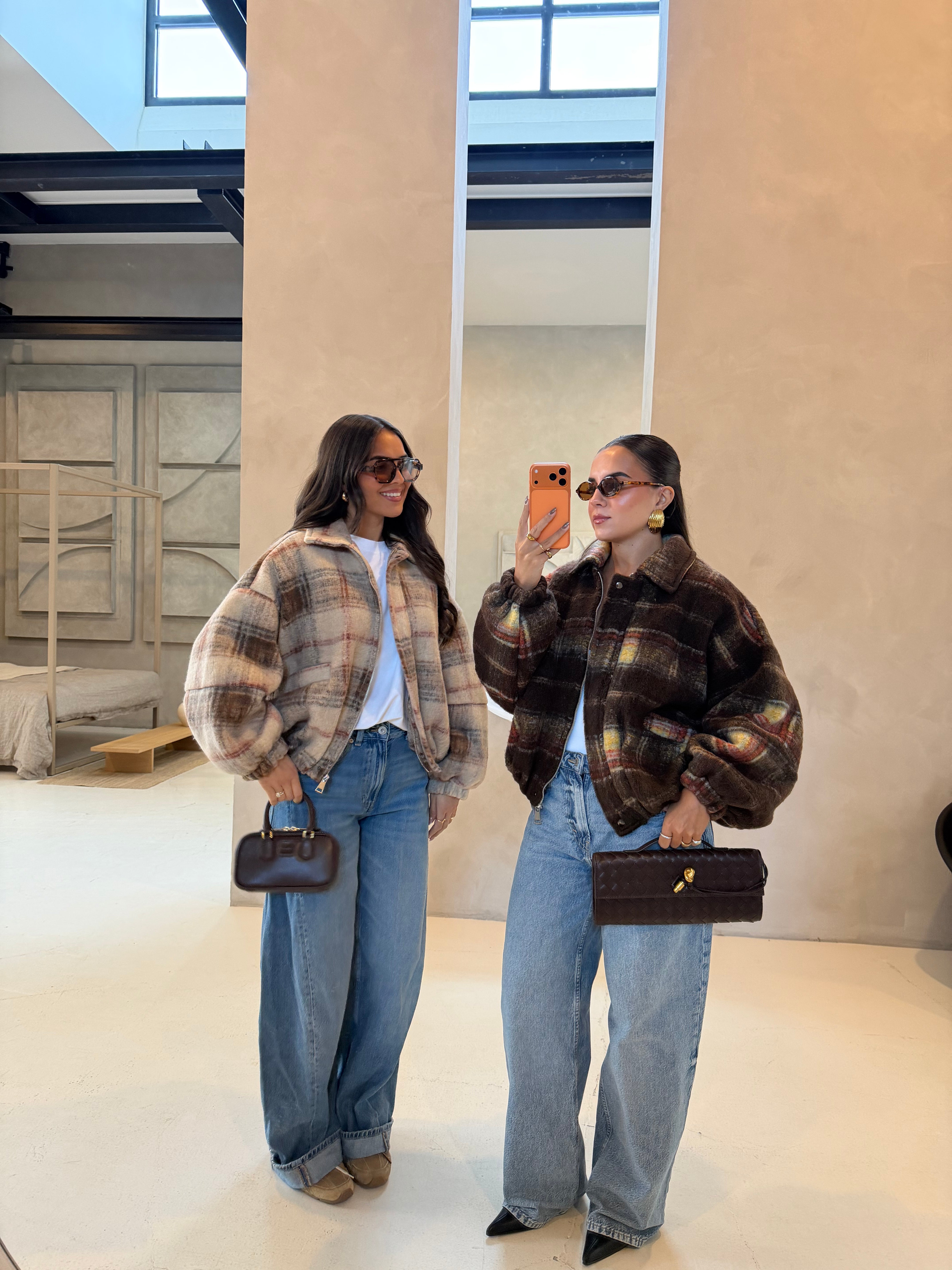 Veste DELIA OVERSIZE laine marron (14729)