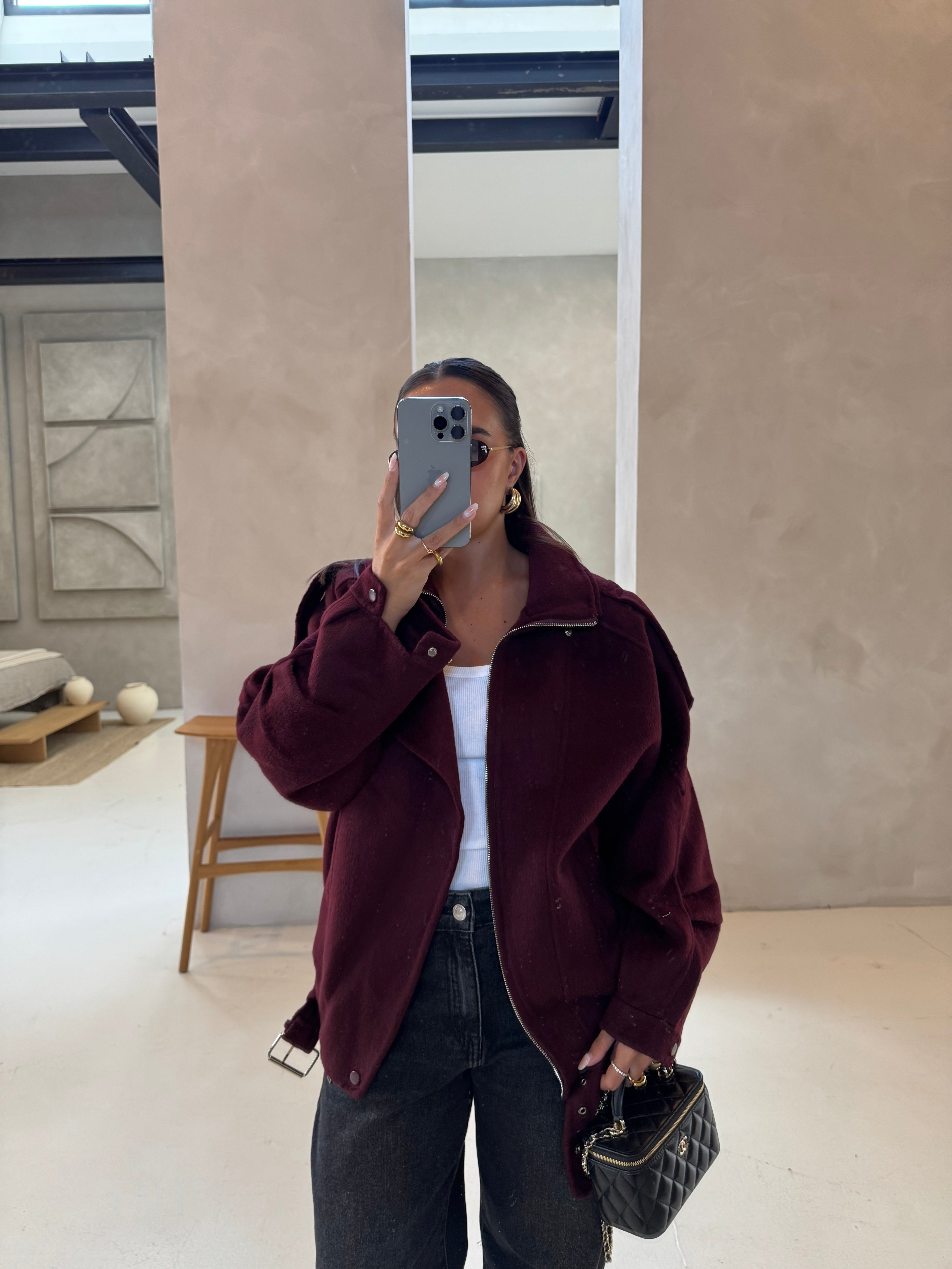 Bombers GLADYS laine bordeaux