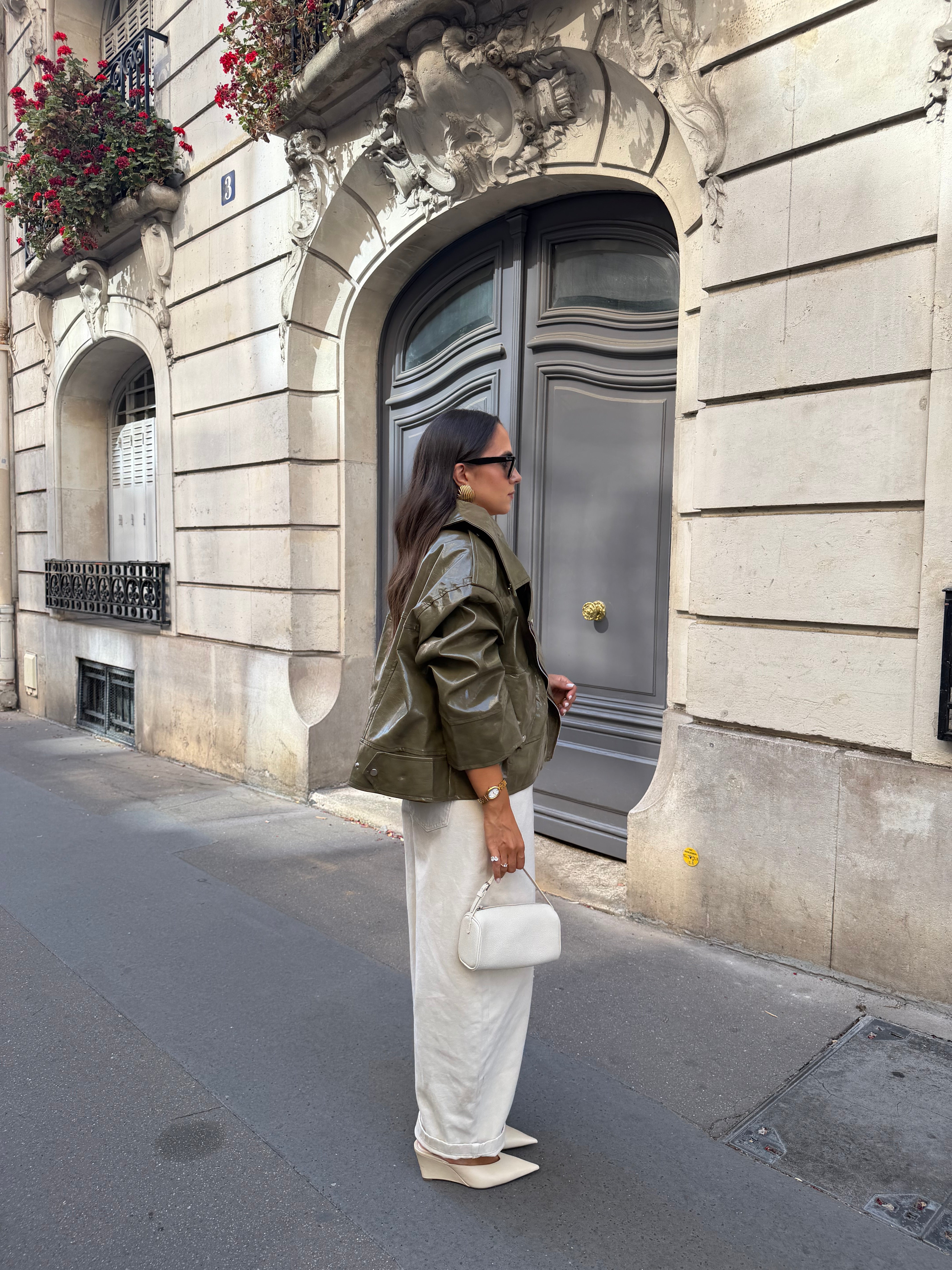 Veste HYPE simili cuir vert  (2688-15)