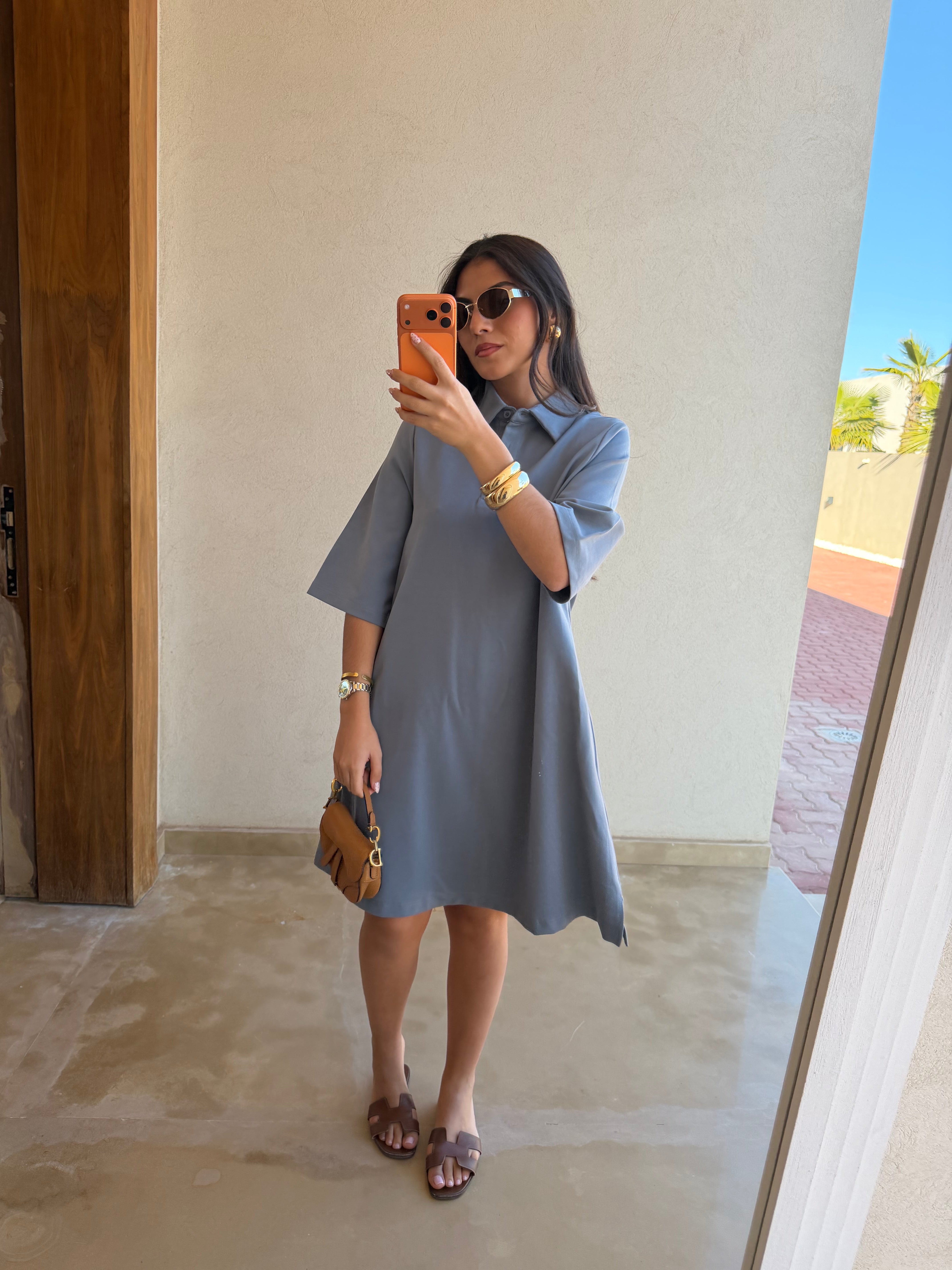 Robe polo bleue (SW723)
