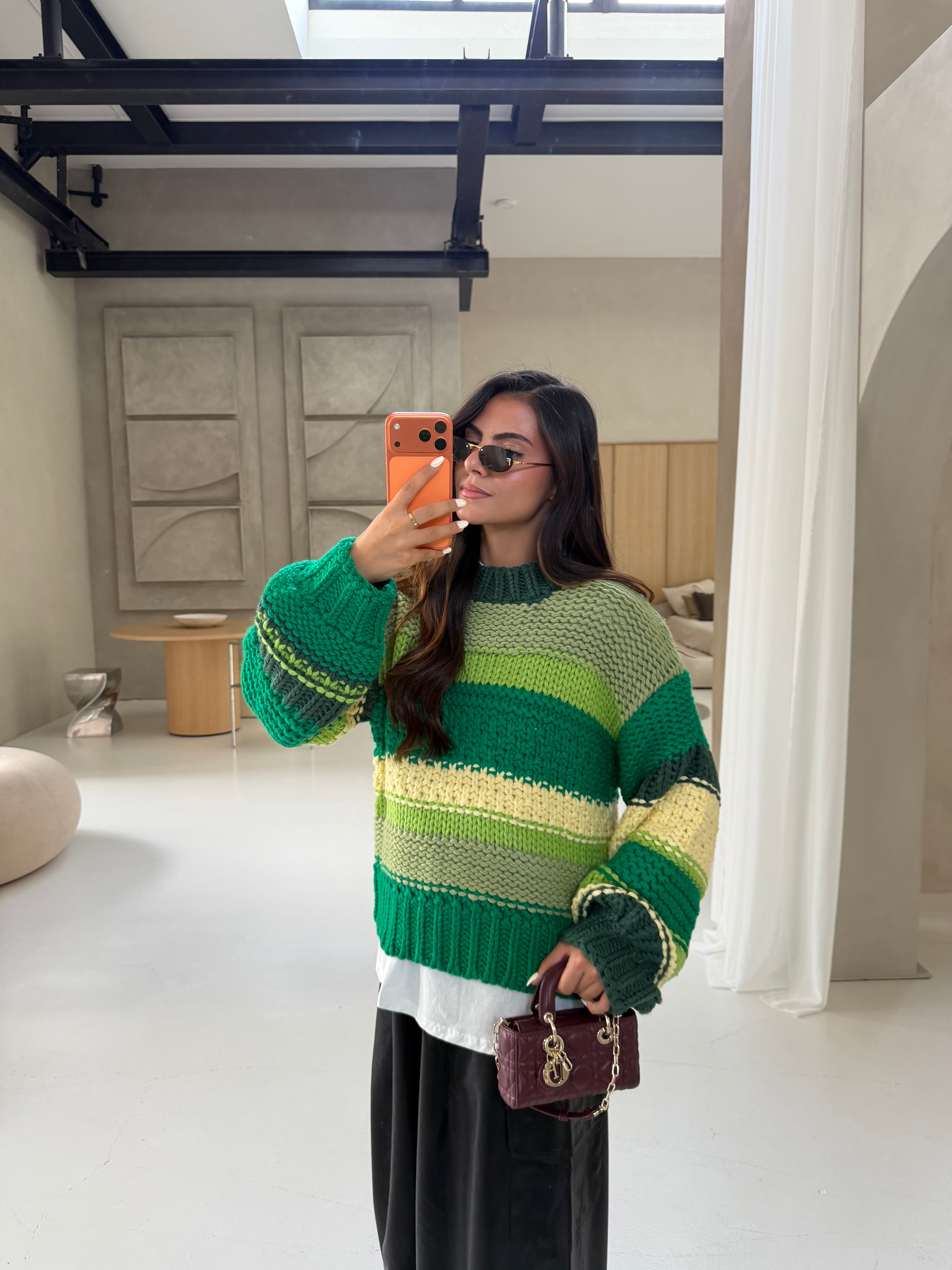 Pull crochet vert