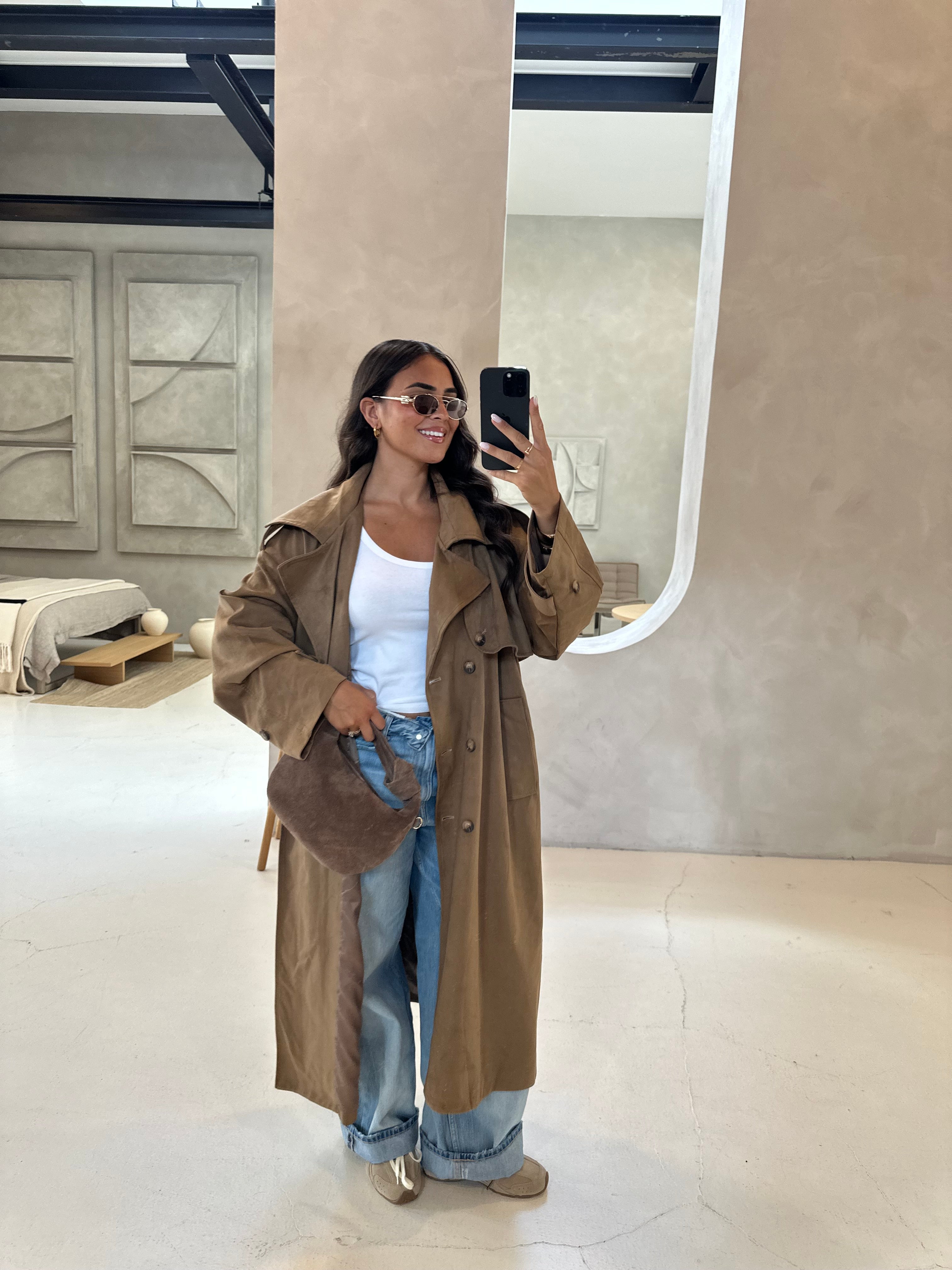 Manteau ADA trench long camel (V10258)