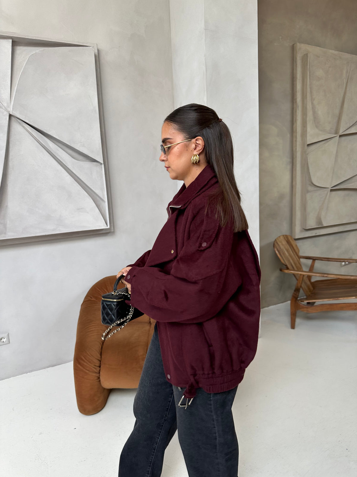 Bombers GLADYS laine bordeaux