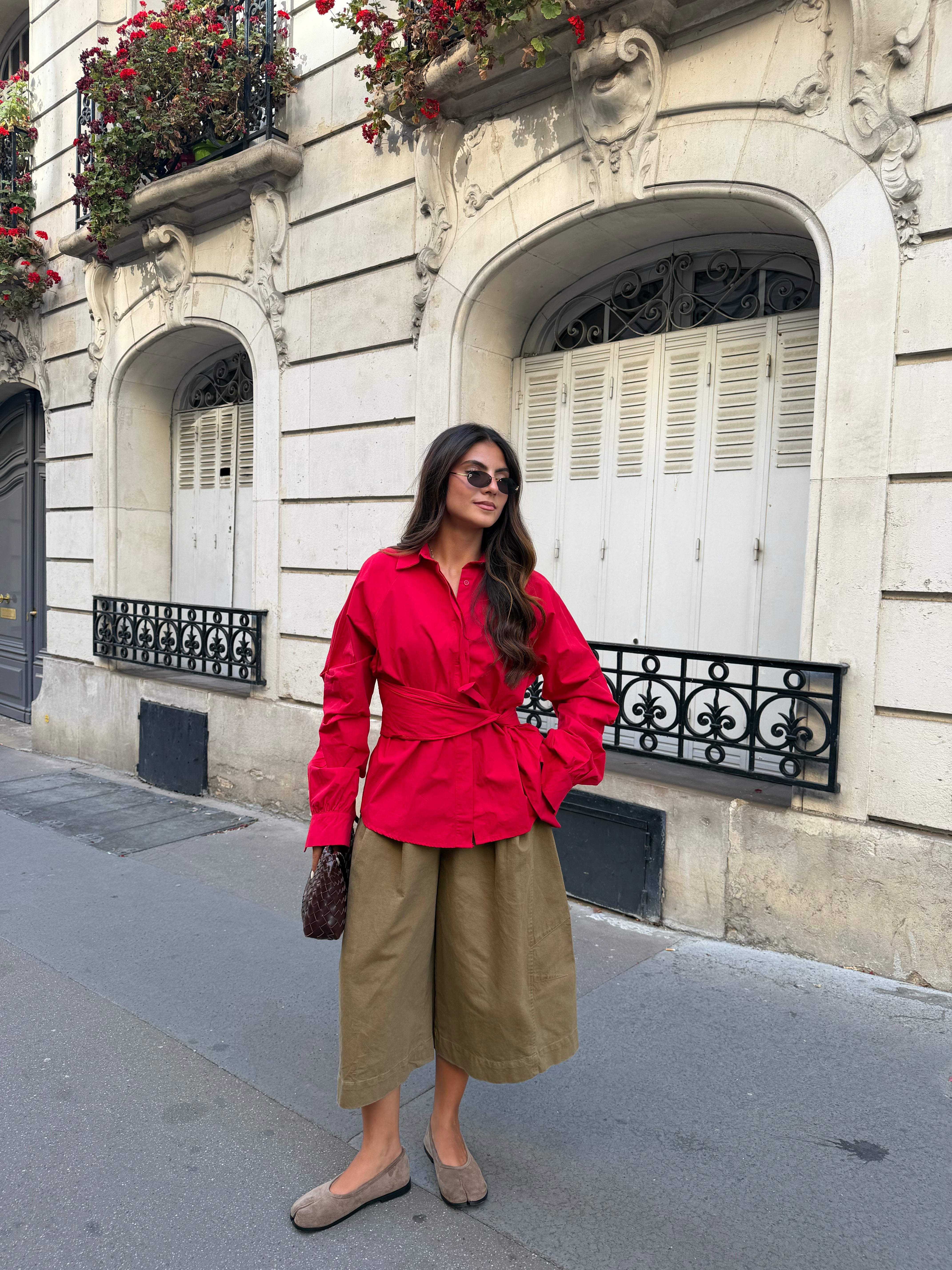 Chemise à nouer rouge (JYC078)