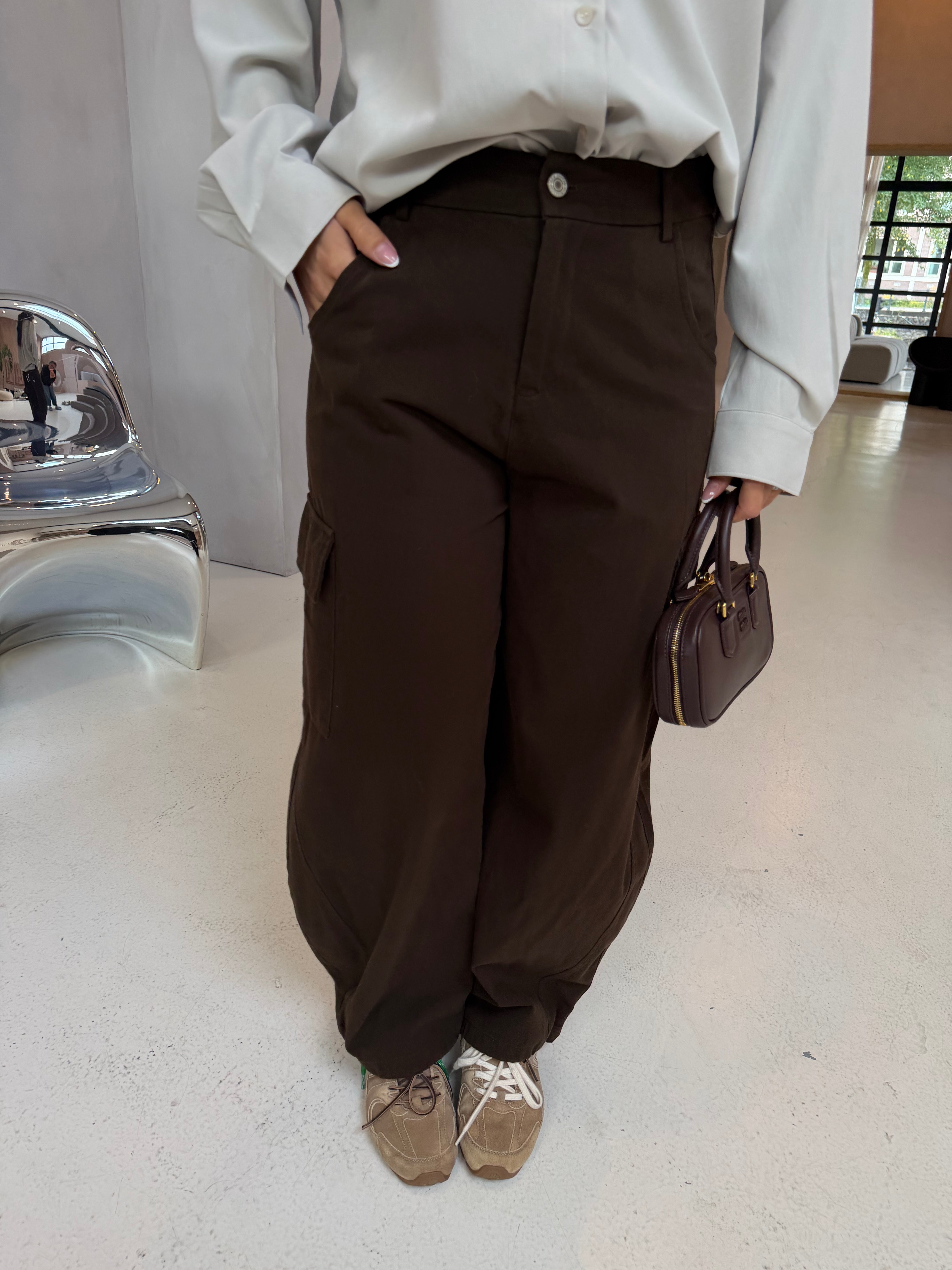 Pantalon cargo marron (MA8886)