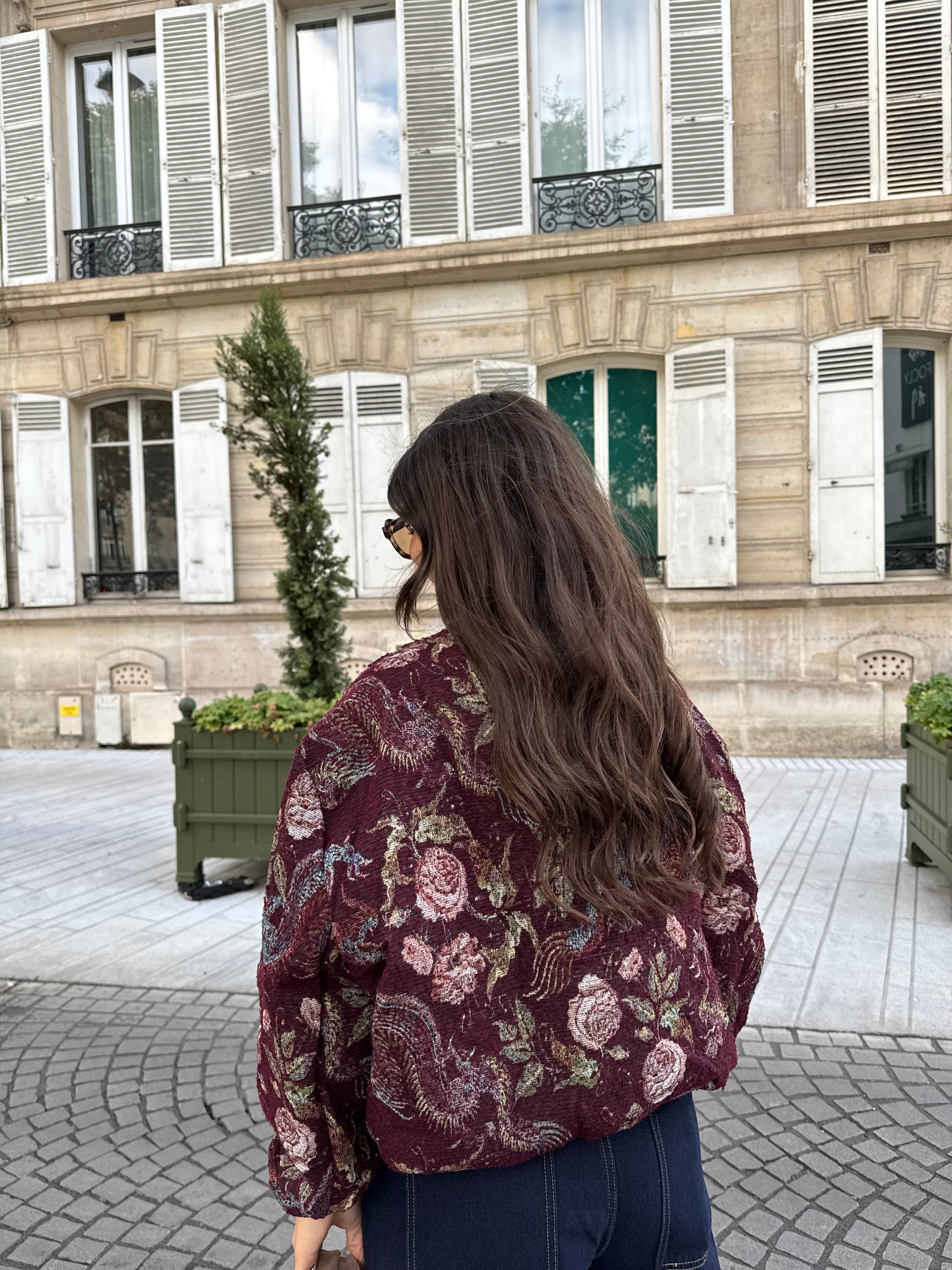 Veste GUAL bordeaux 3 à motif (5210)