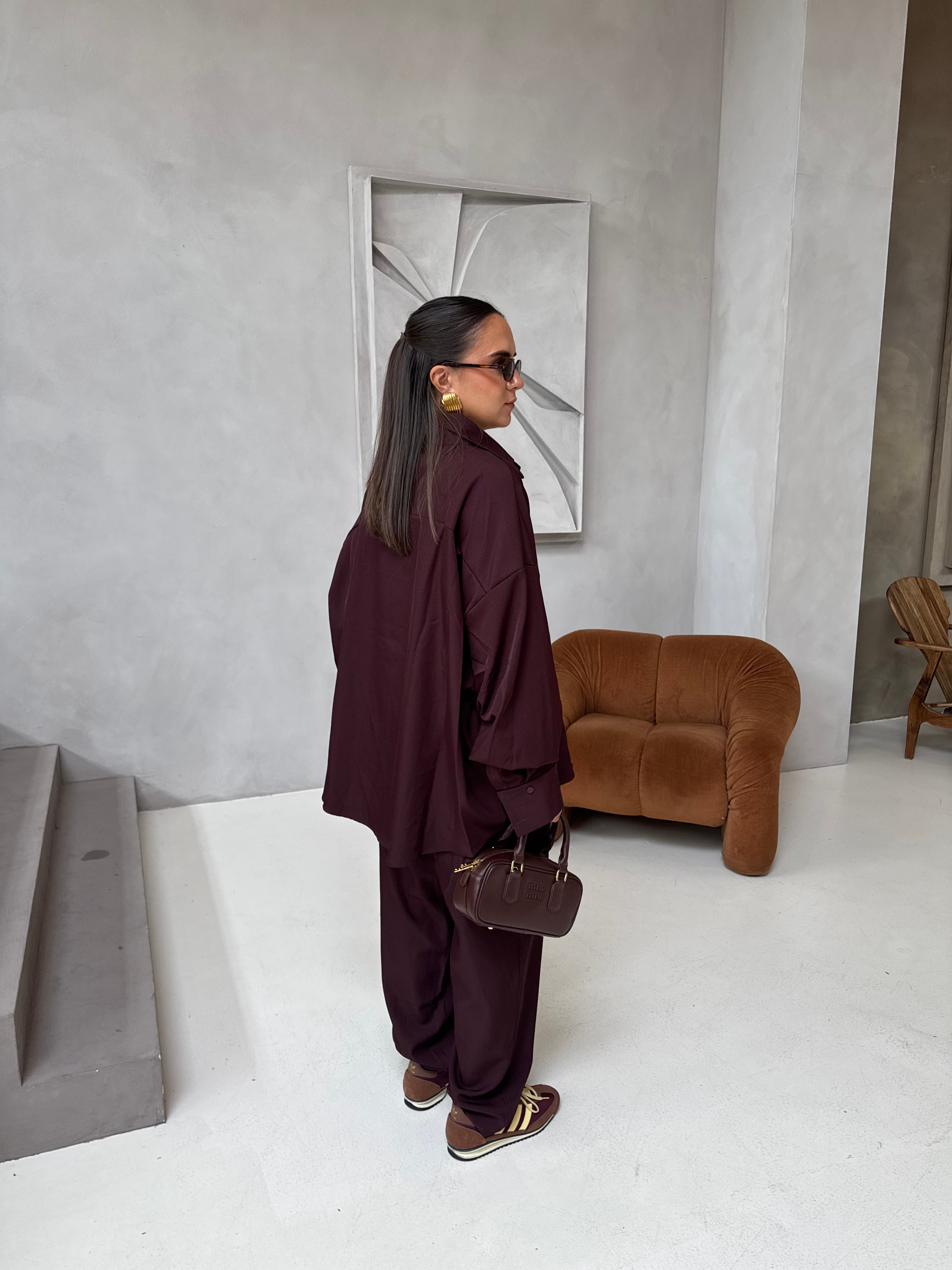 Chemise oversize IVAN bordeaux