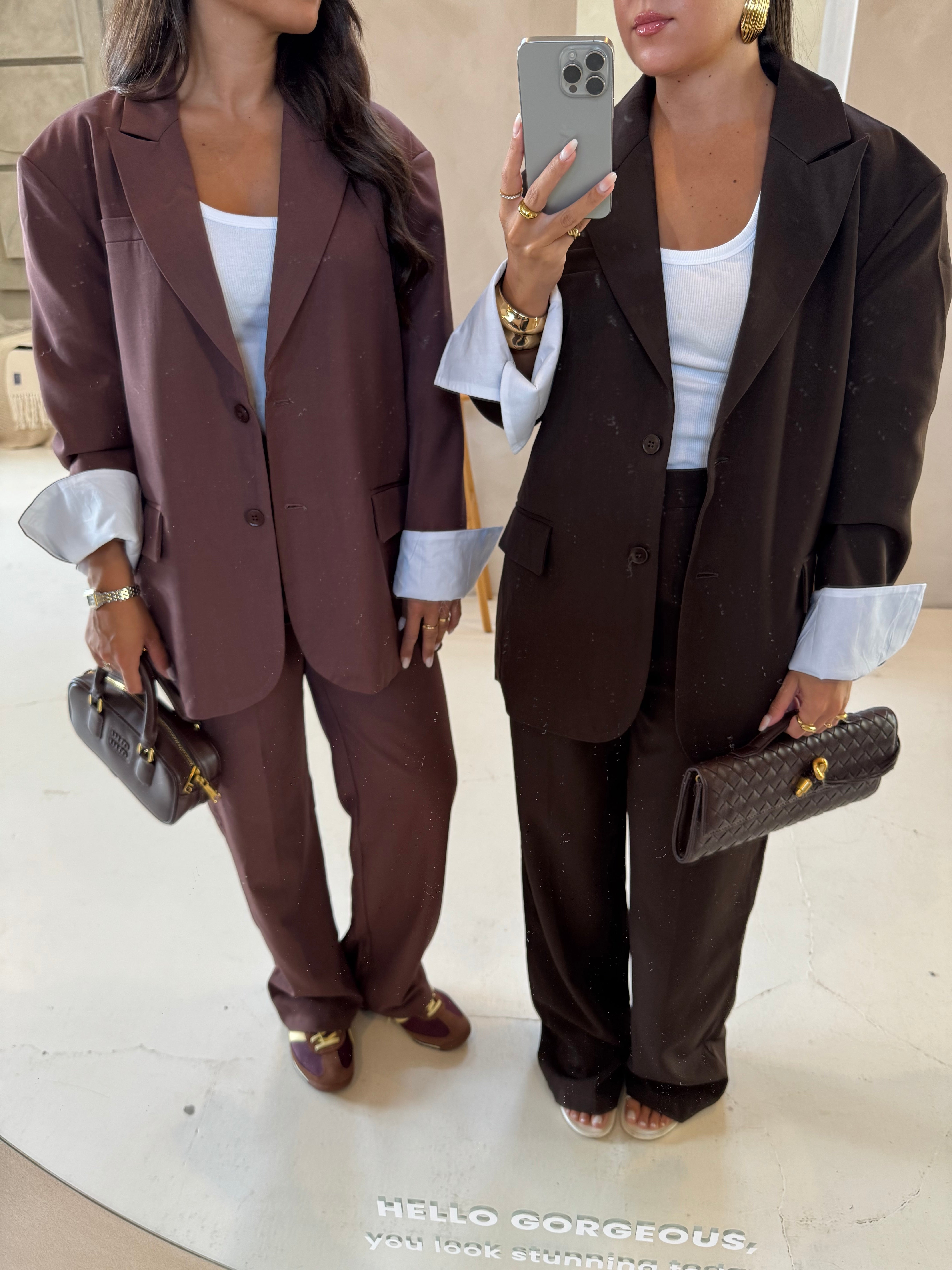 Pantalon BILI fluide marron (m756)