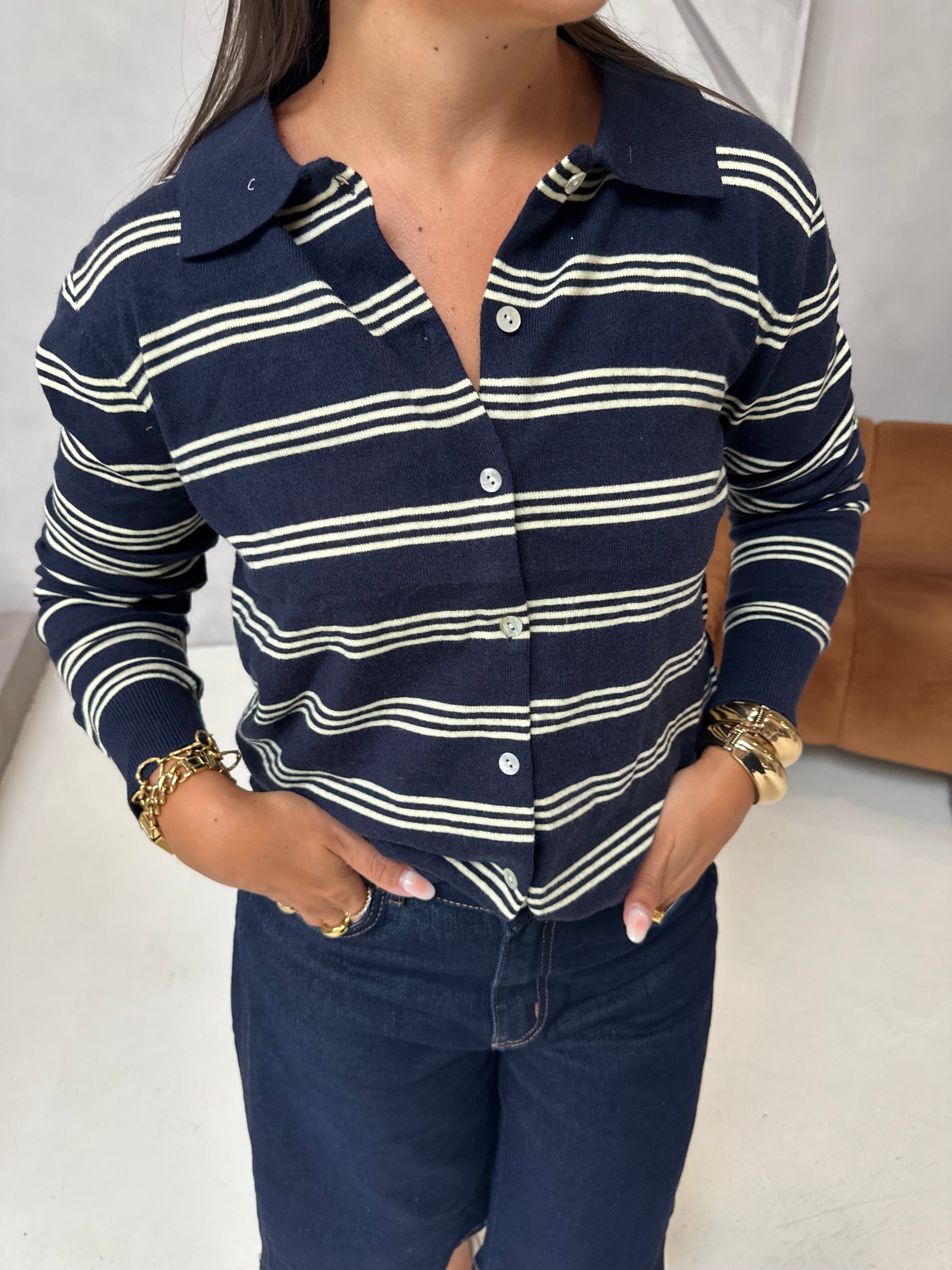 Pull à rayures bleu (CH-1906)