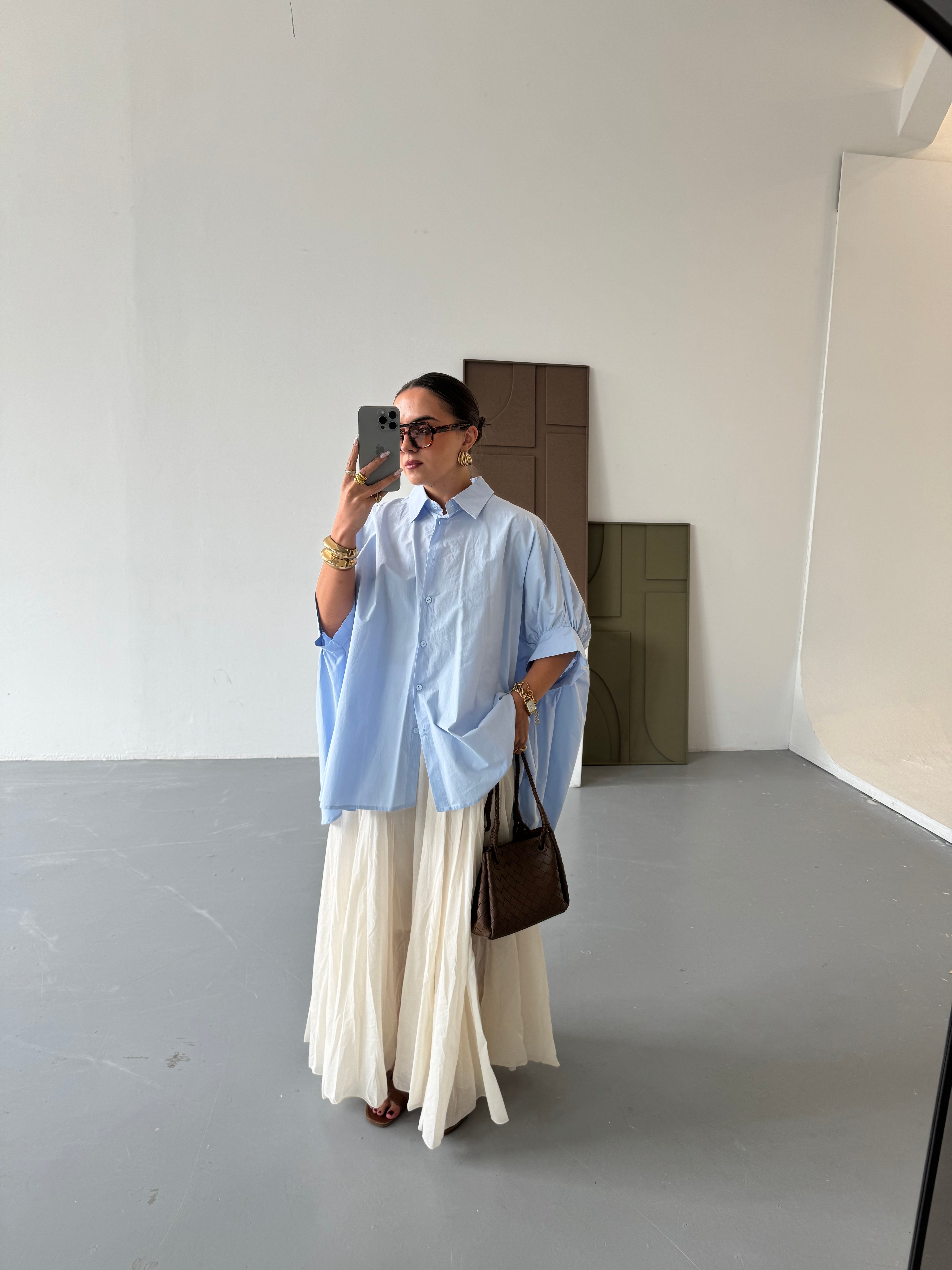 Chemise ONIA bleue claire manche courte (SC171)