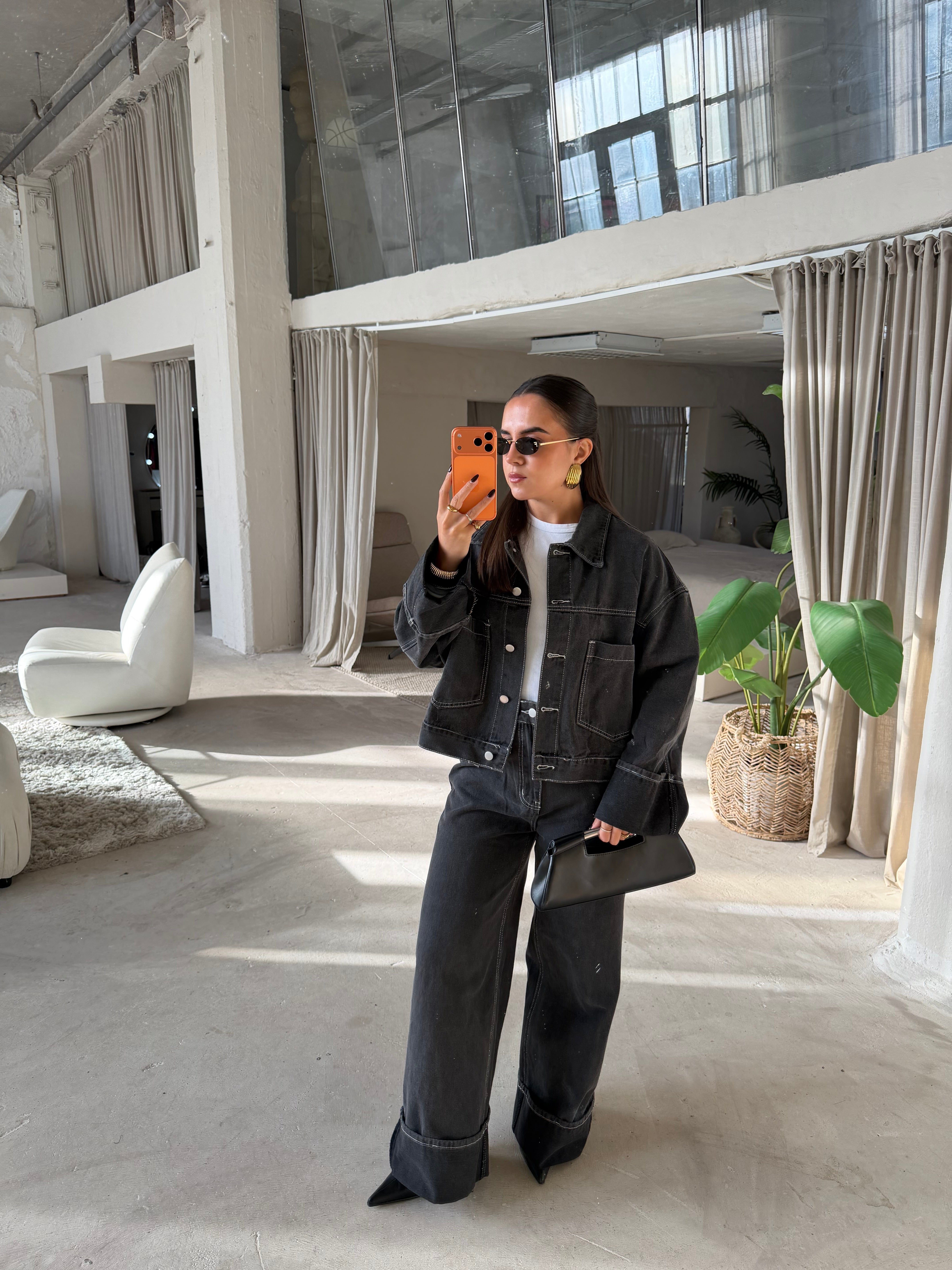 Ensemble jean LOOK gris (9885)