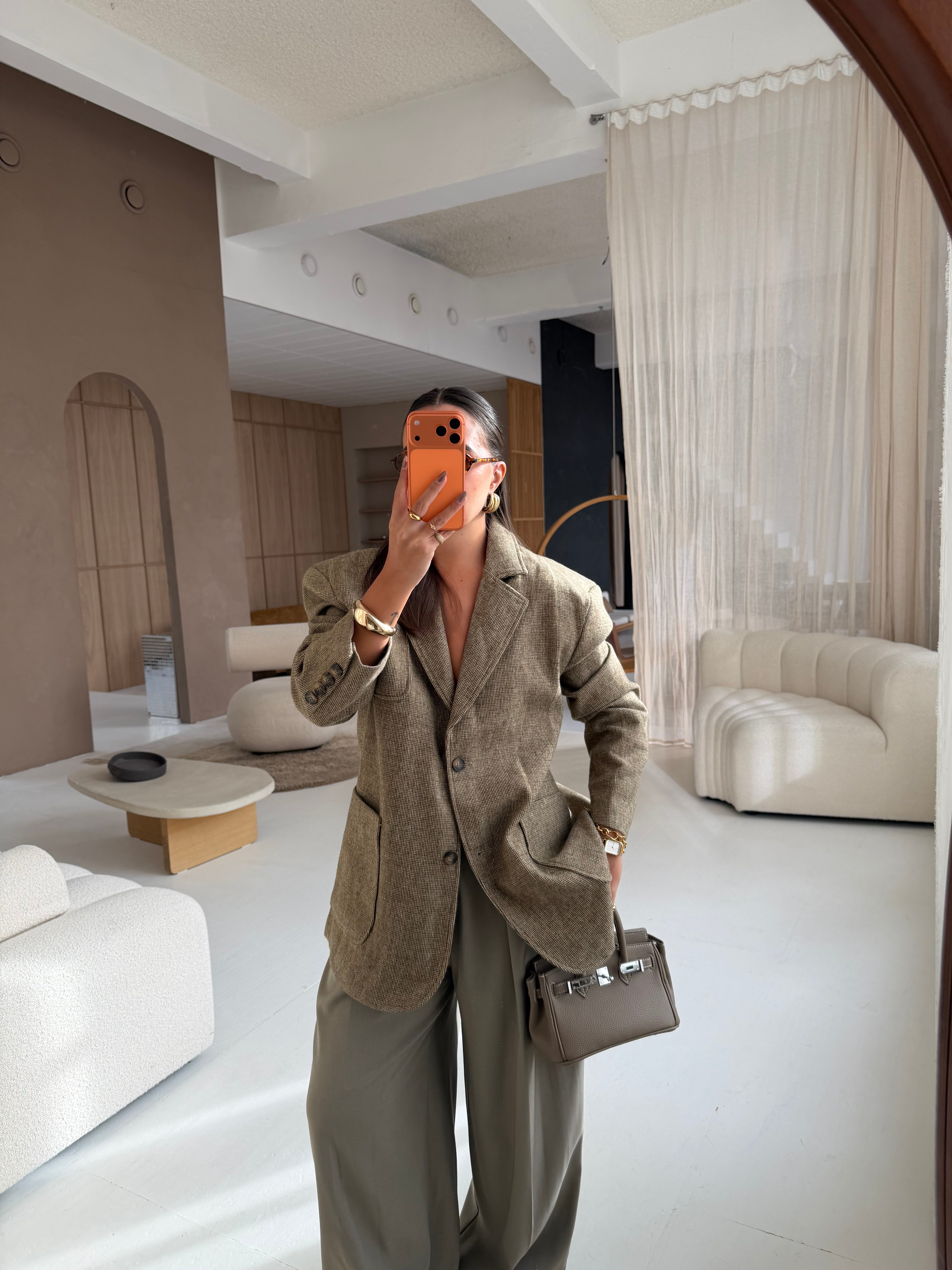 Blazer pied de poule vert (3173)