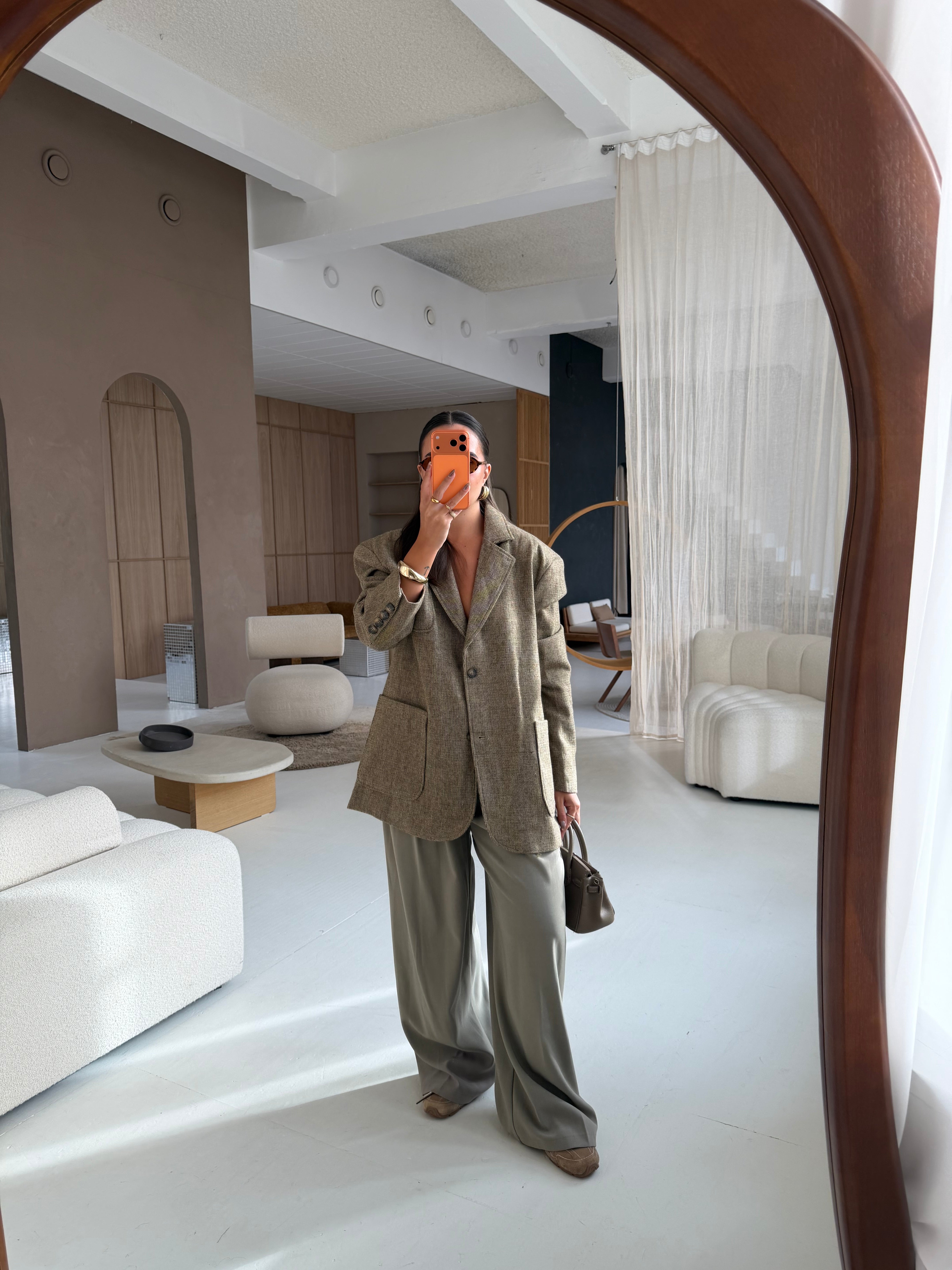 Blazer pied de poule vert (3173)