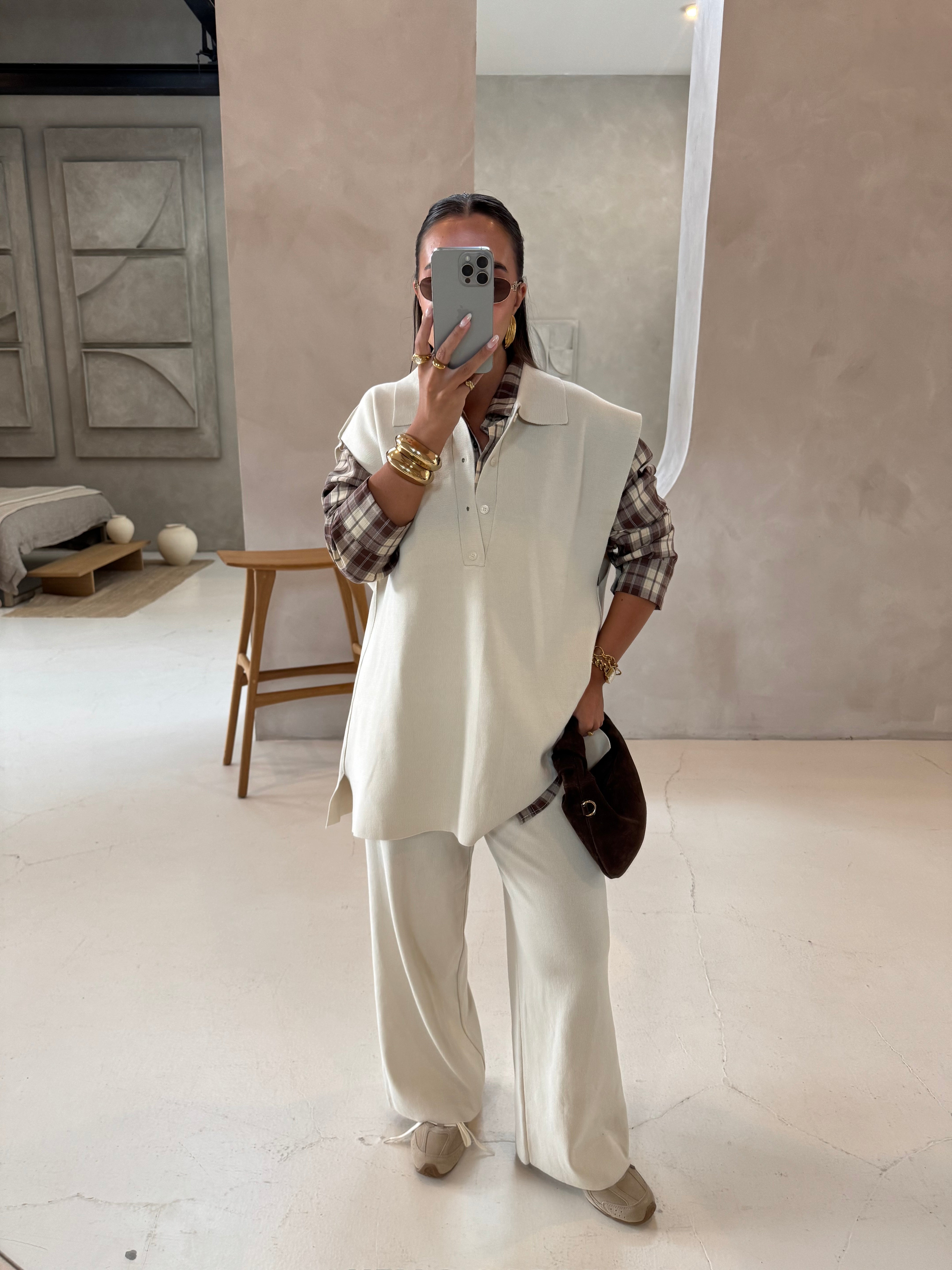 Ensemble NOLA sans manches beige (w42785)
