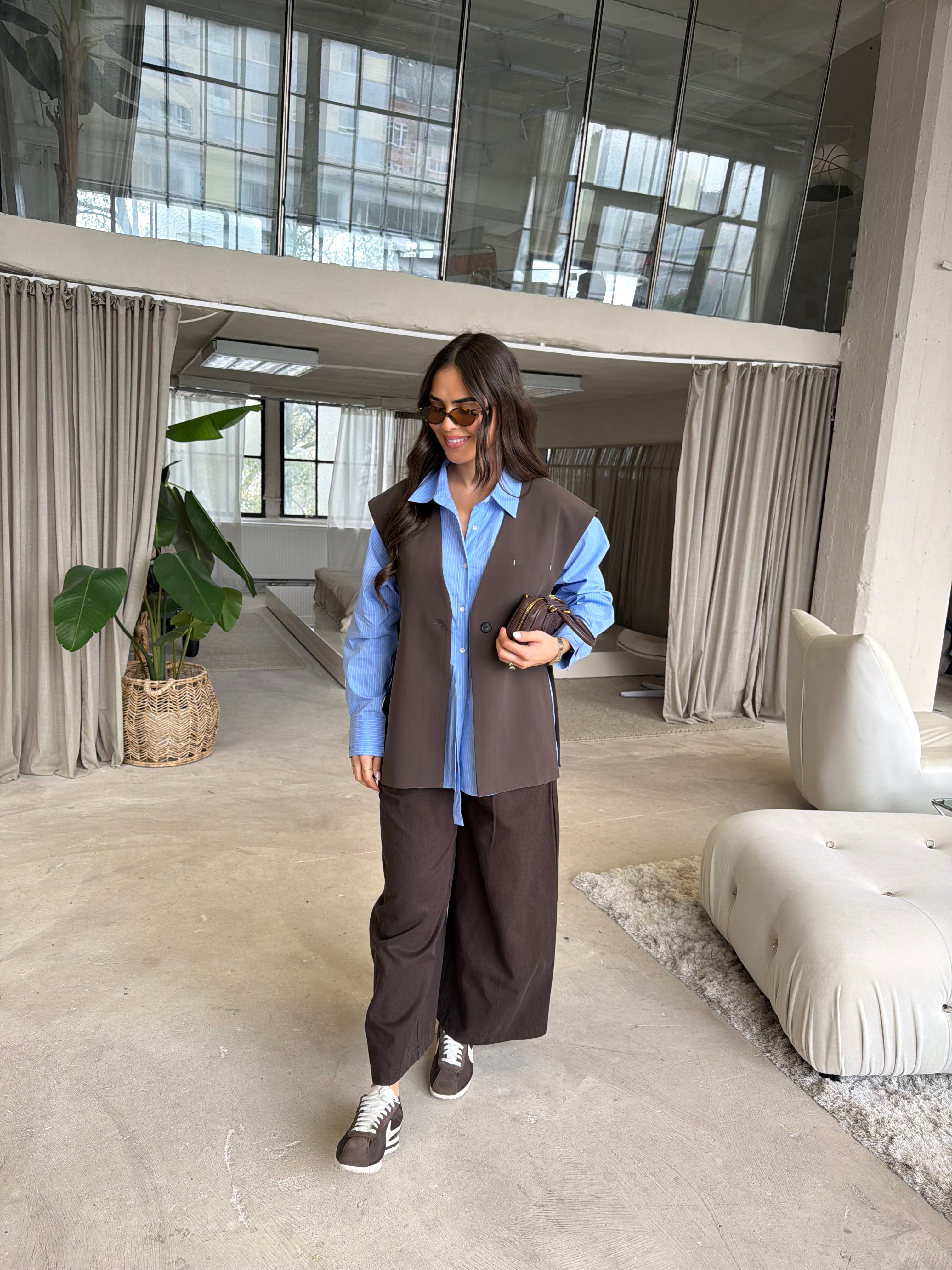 Blazer COUTURE sans manche choco (5813)