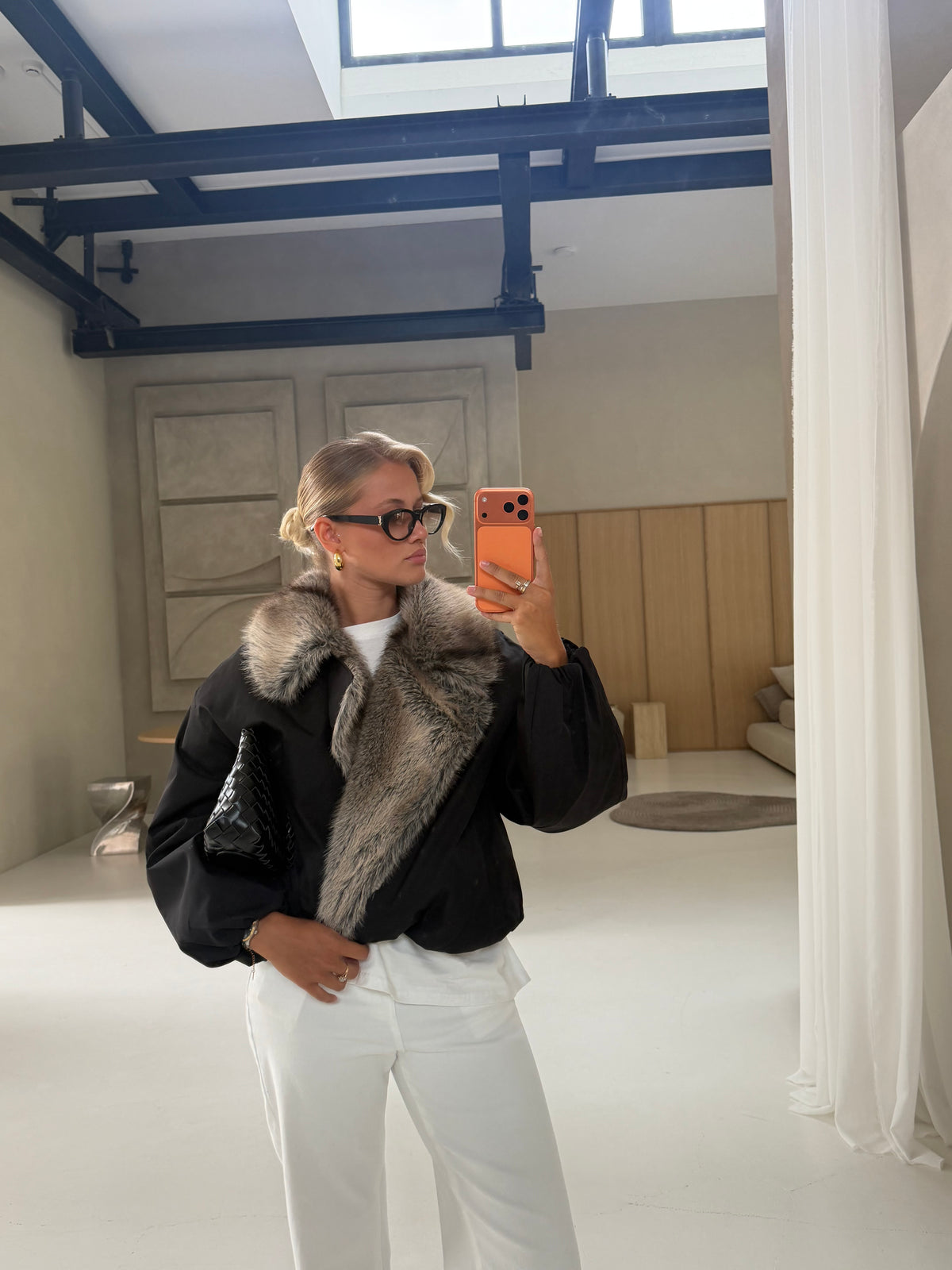 Manteau fourrure LISANA noir (JZM008)