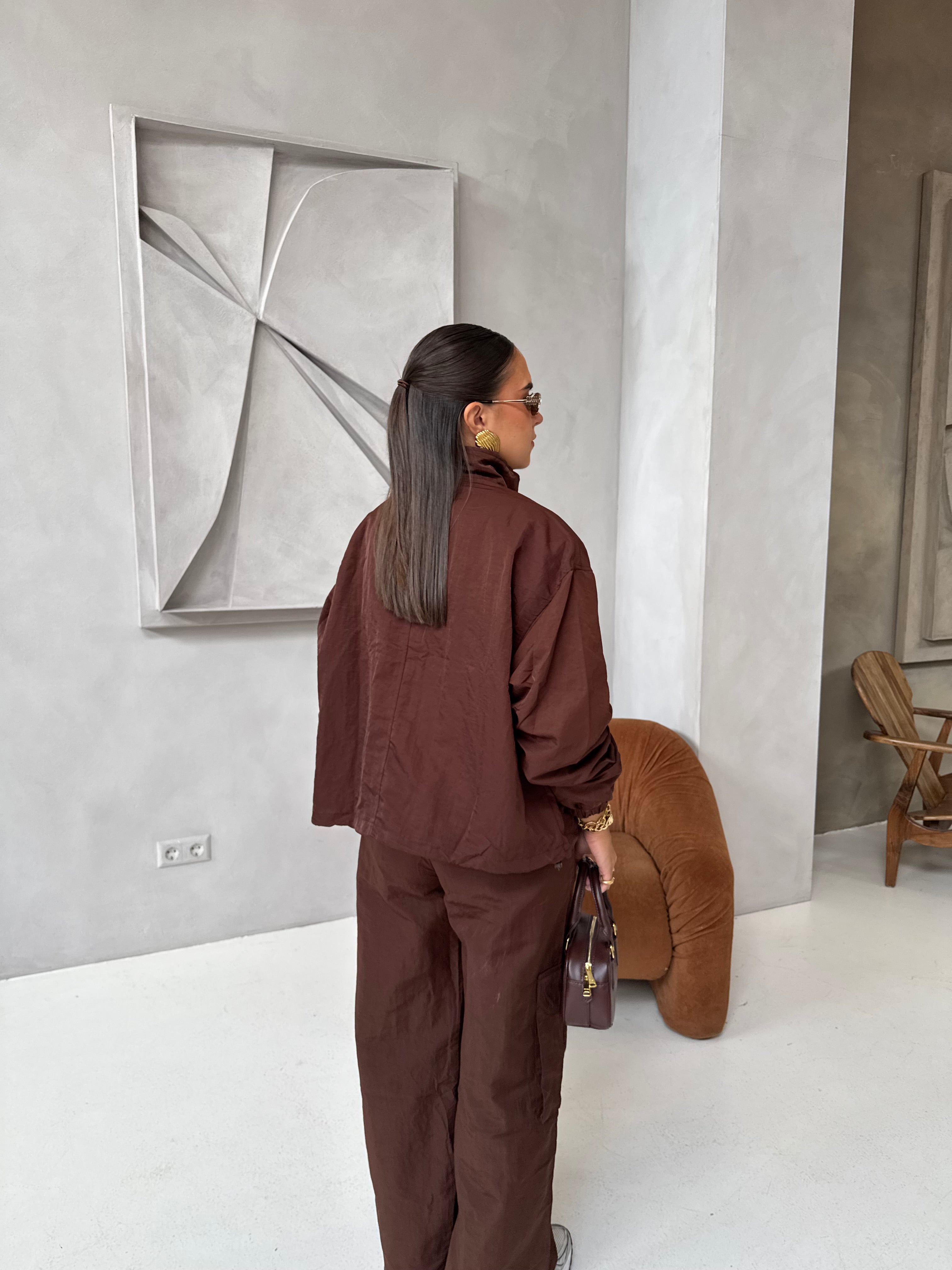 Veste LILI courte marron (jy5107)