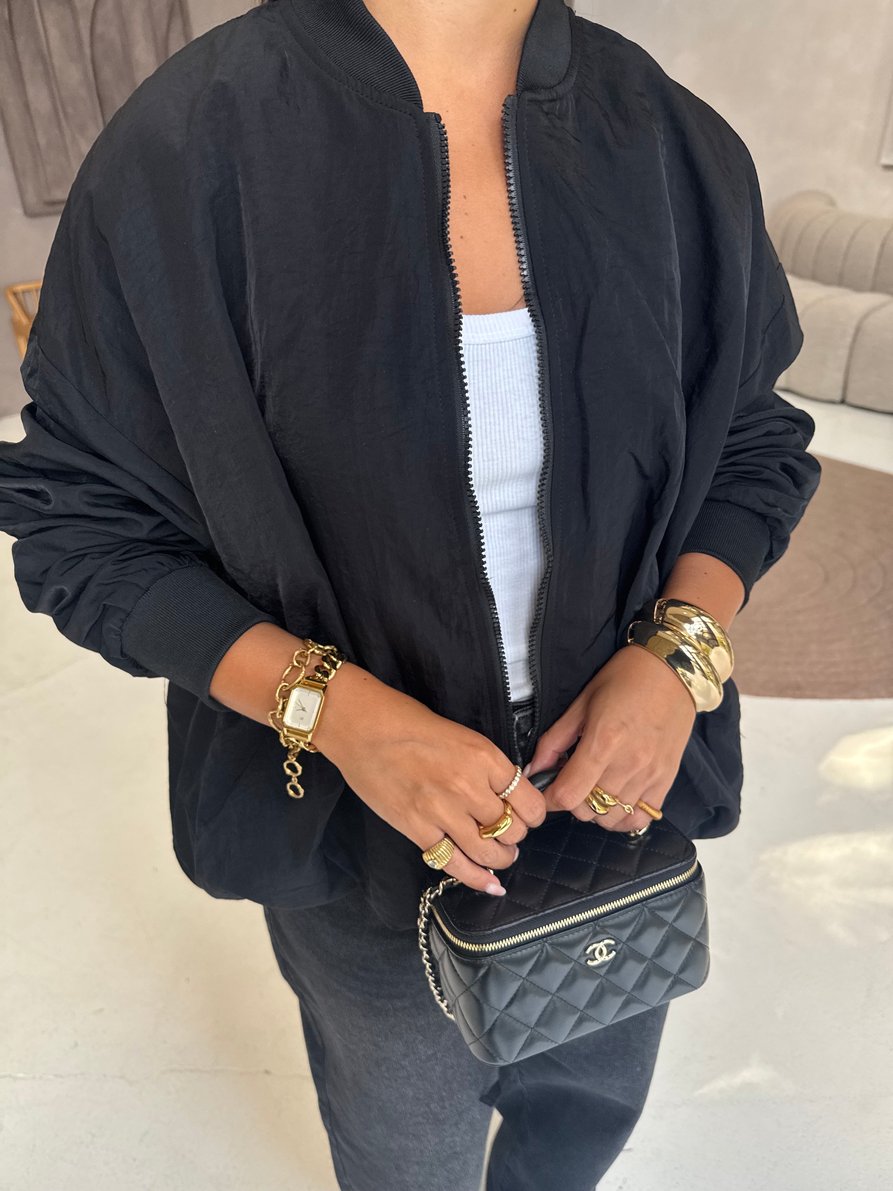 Veste ELYA bomber noire (jy5063)