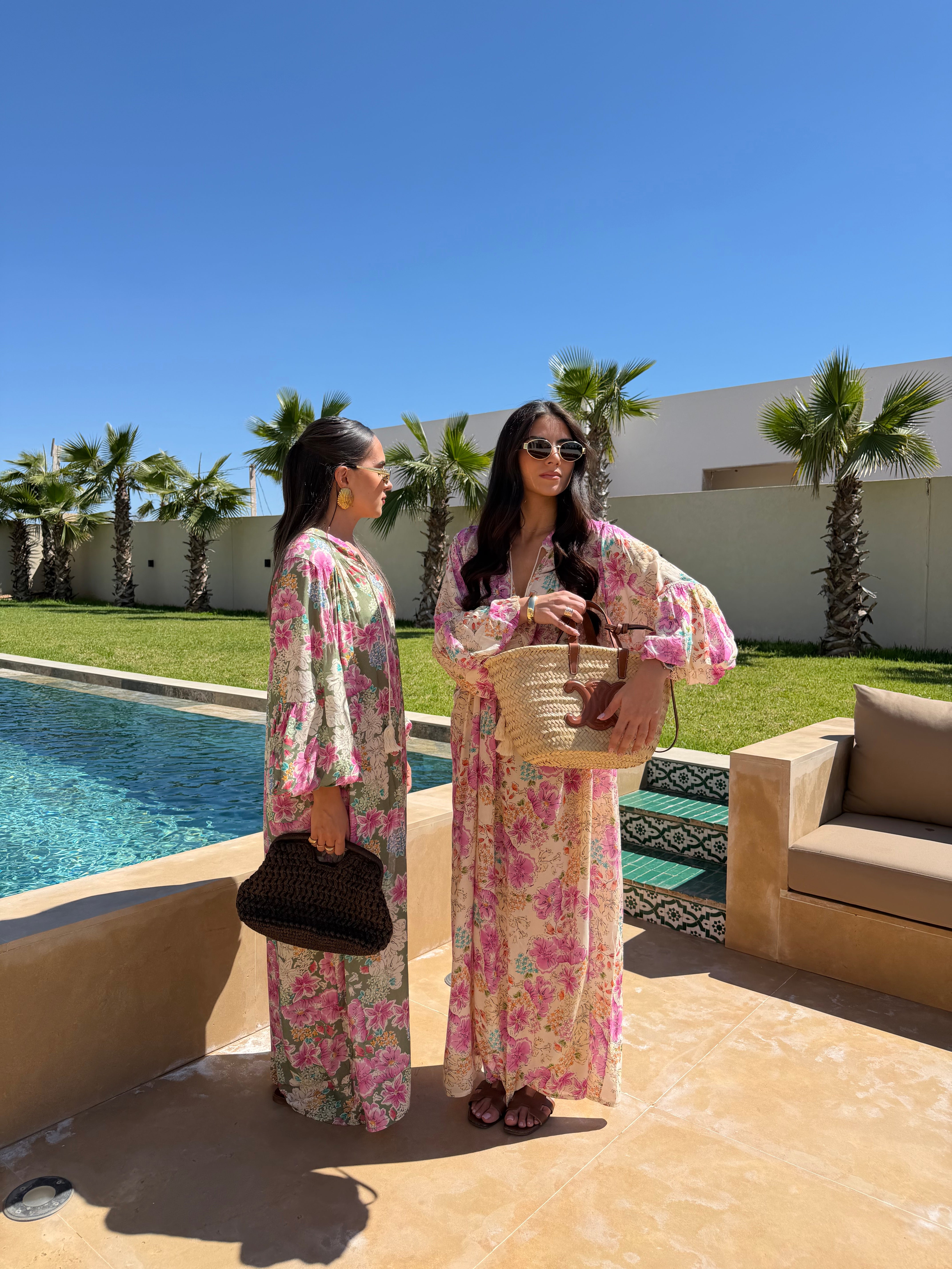 Robe fleurie rose (8992)