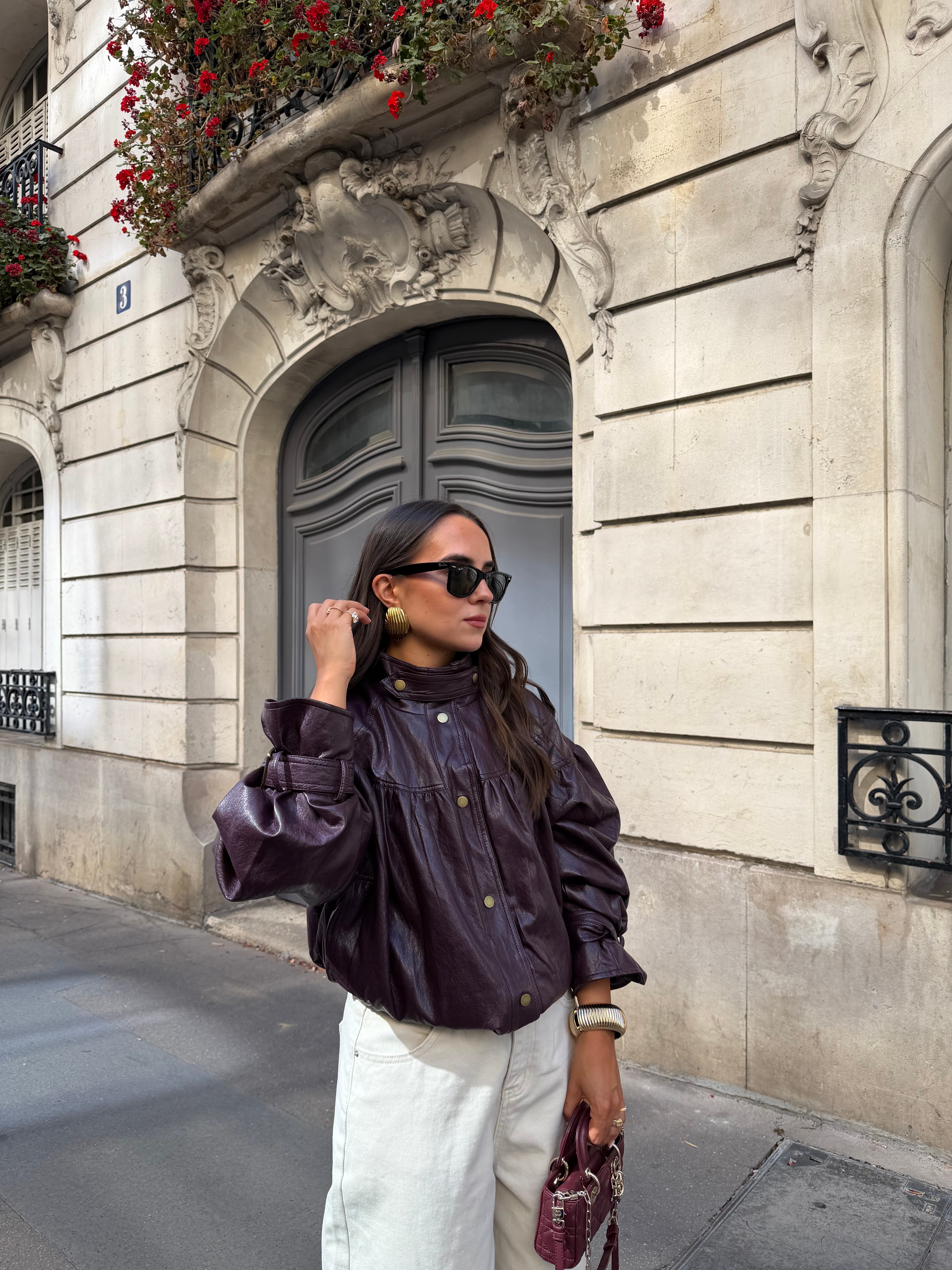 Veste similicuir LOLA violette (RD9233)