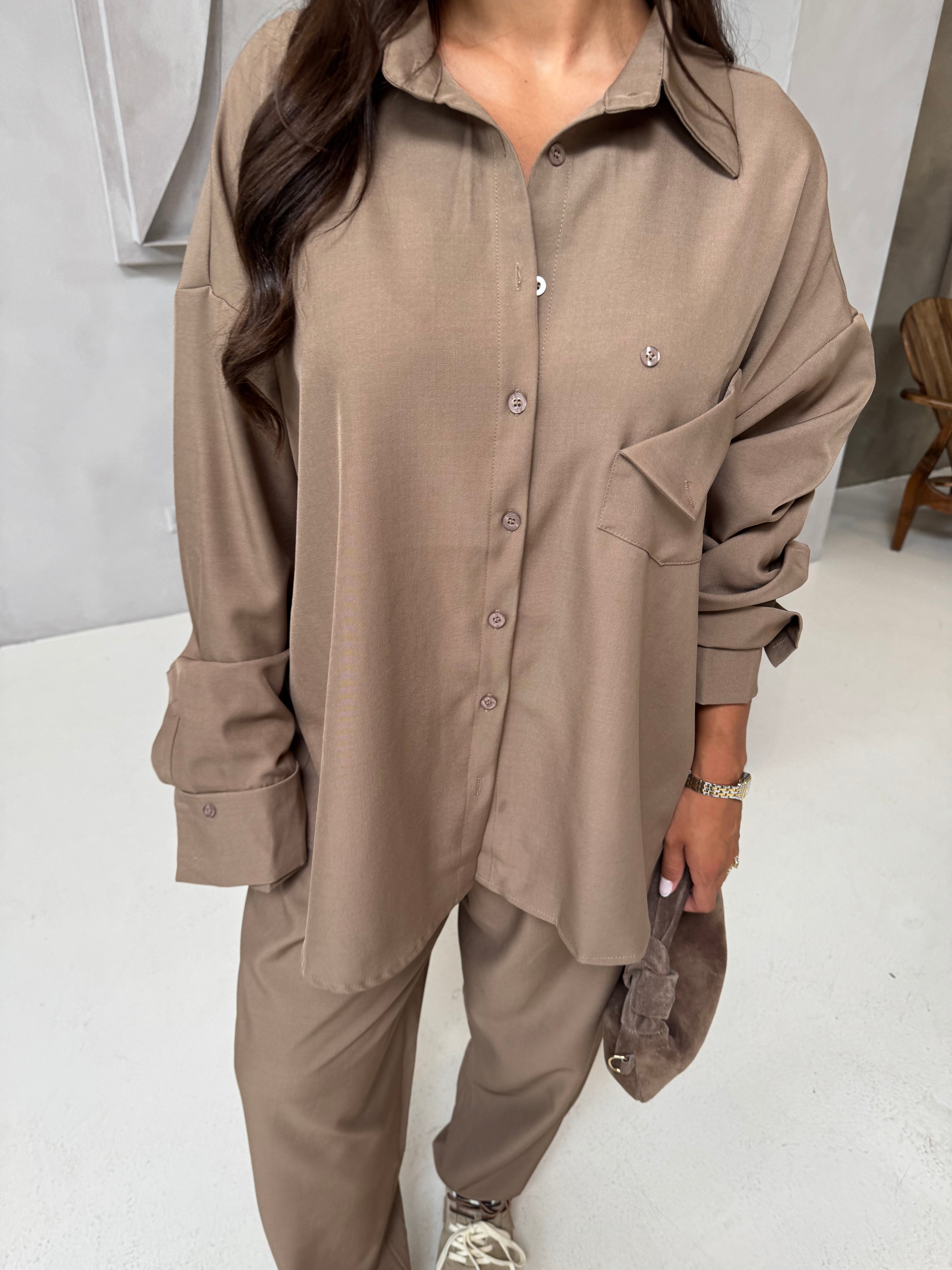 Chemise oversize IVAN beige
