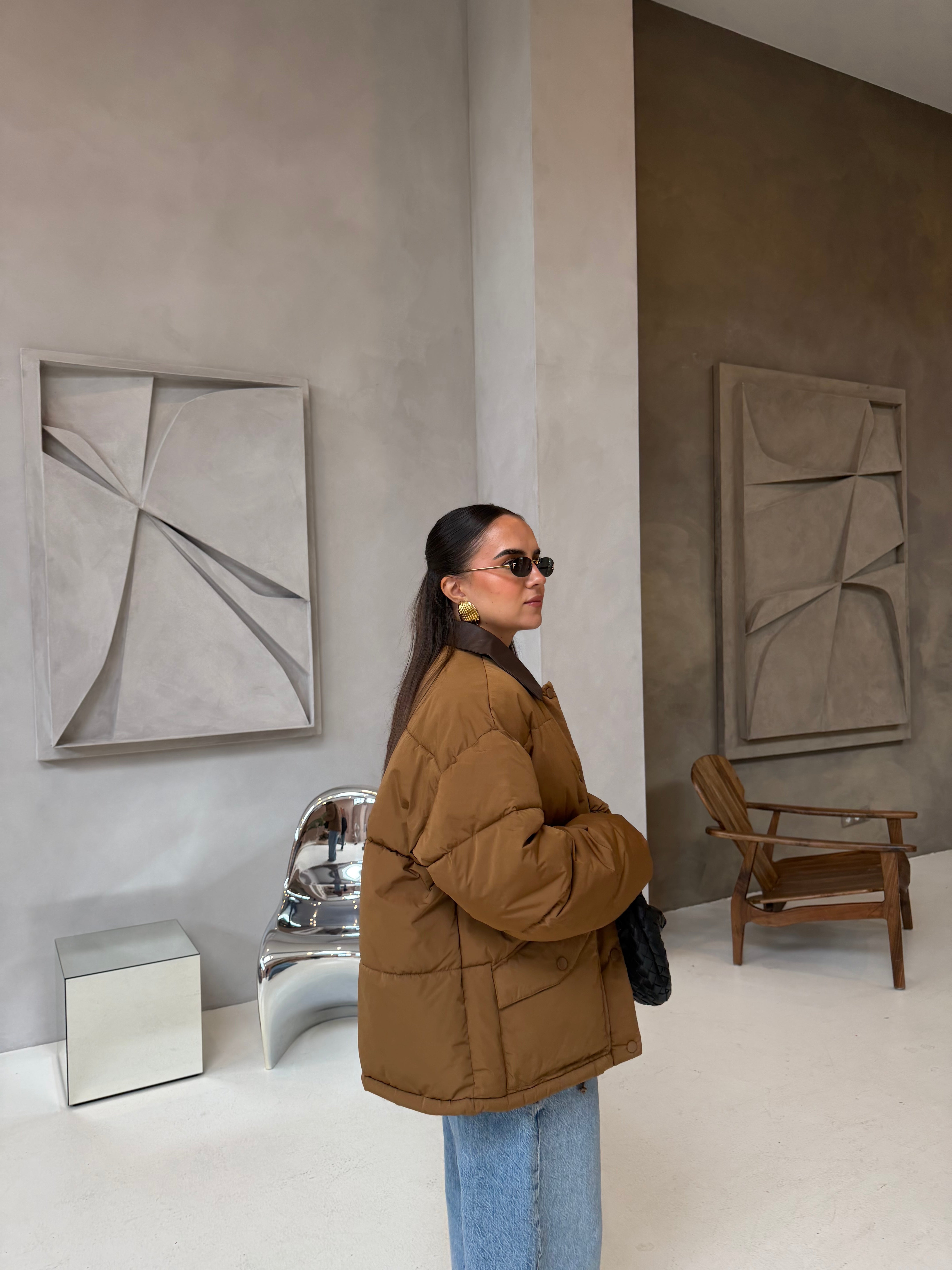 Doudoune col camel (8777)