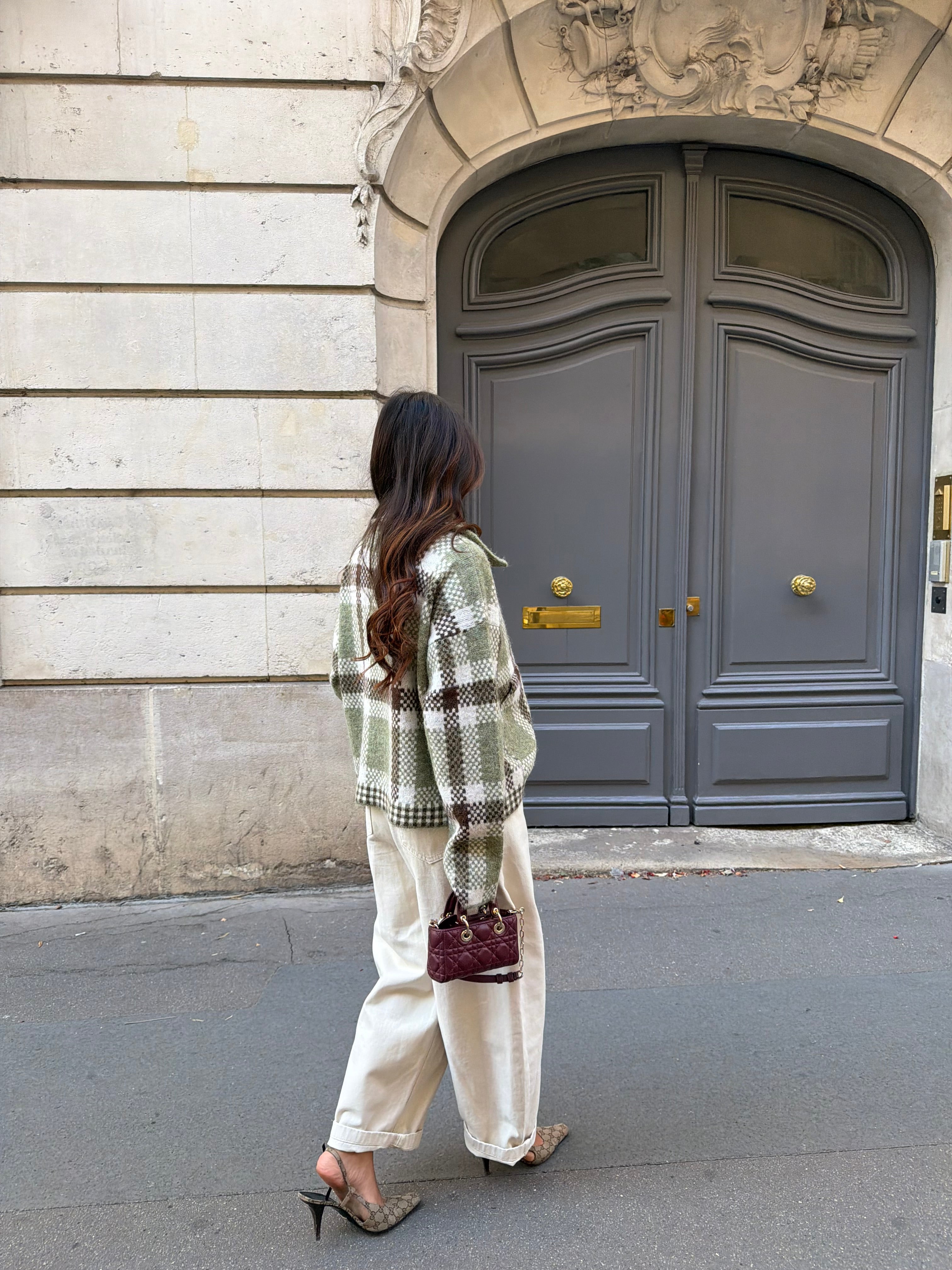Gilet carreaux LAYA vert (2754)