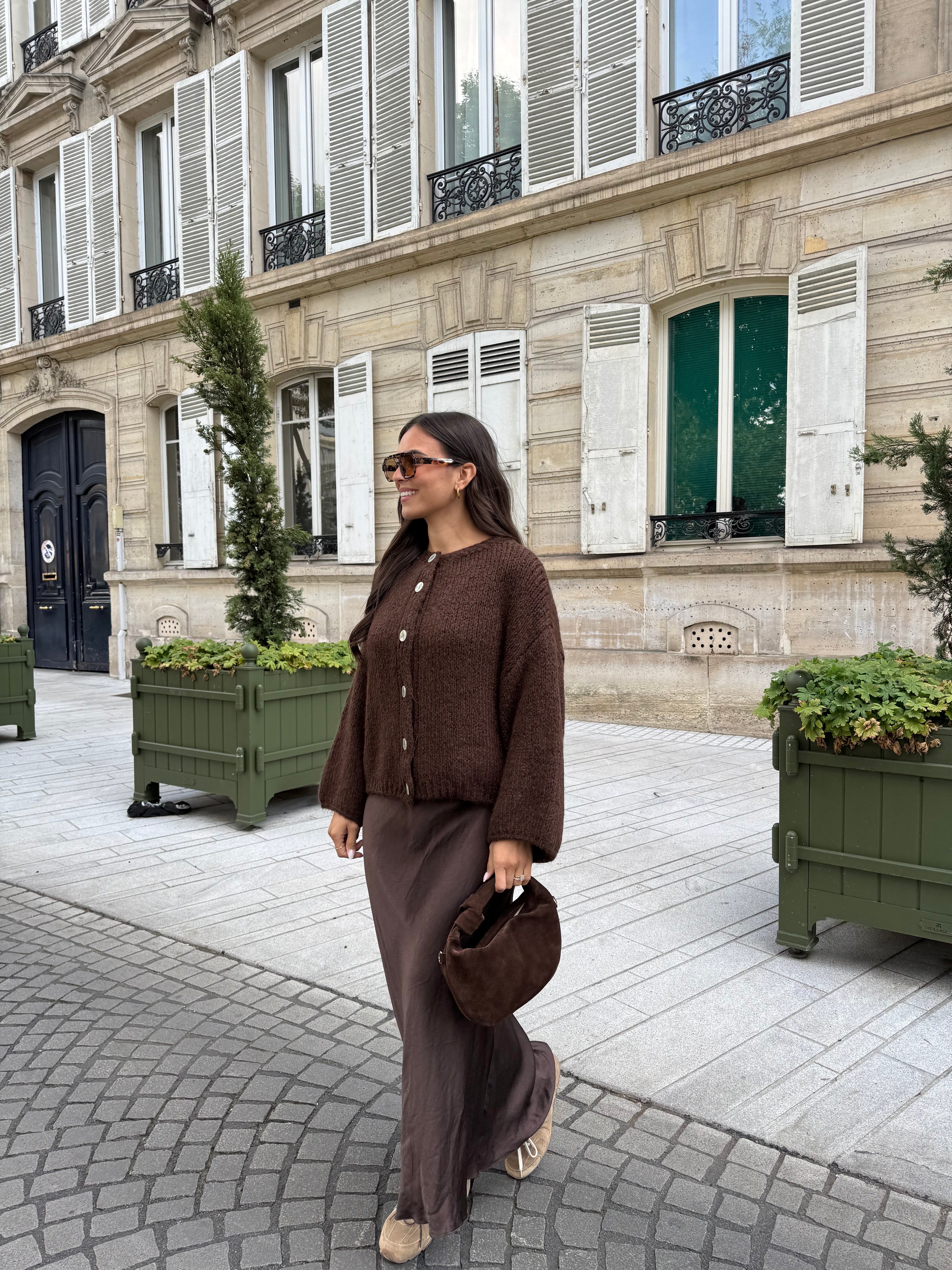 Pull gilet ALANA marron