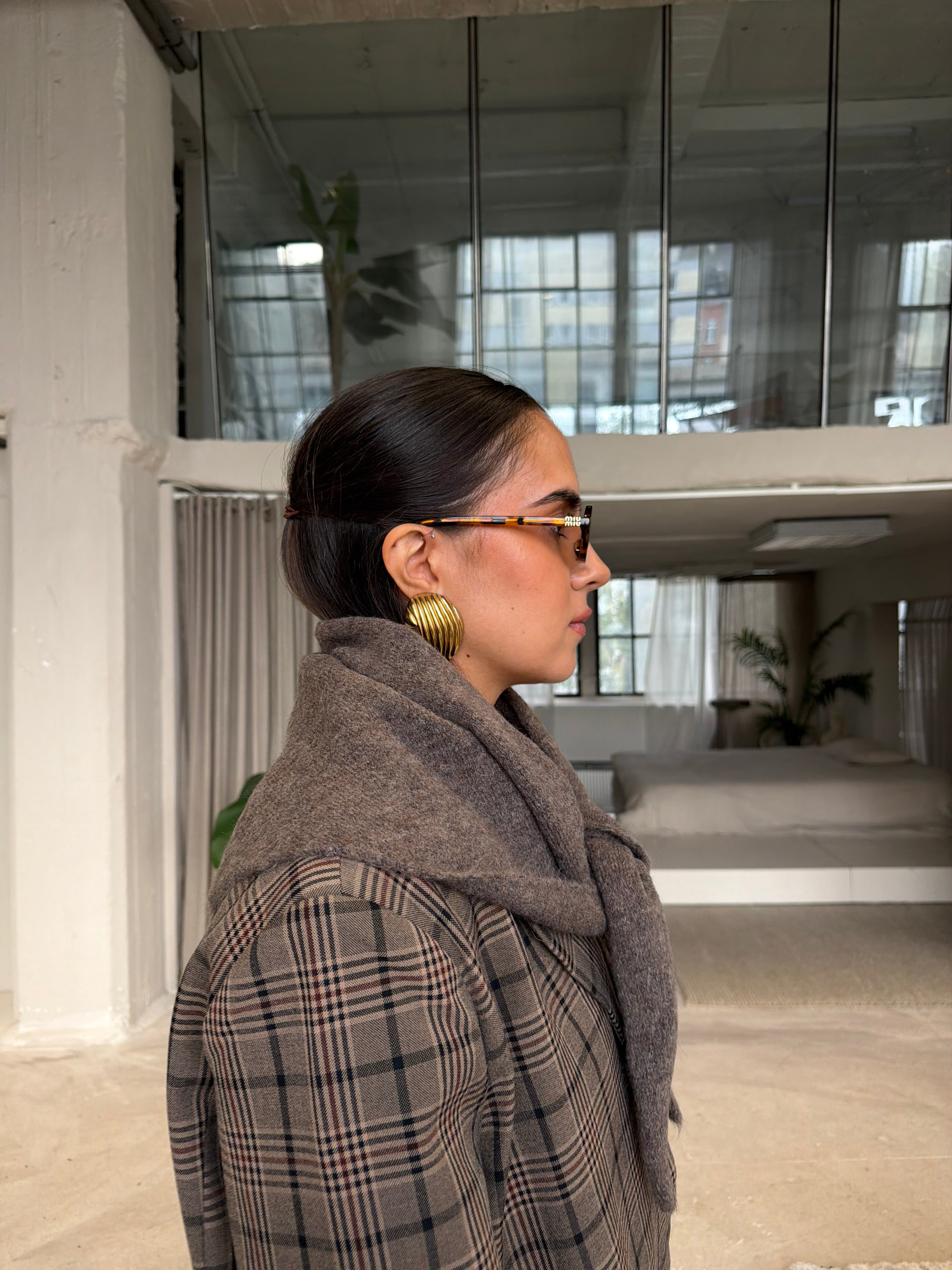 Écharpe taupe triangle