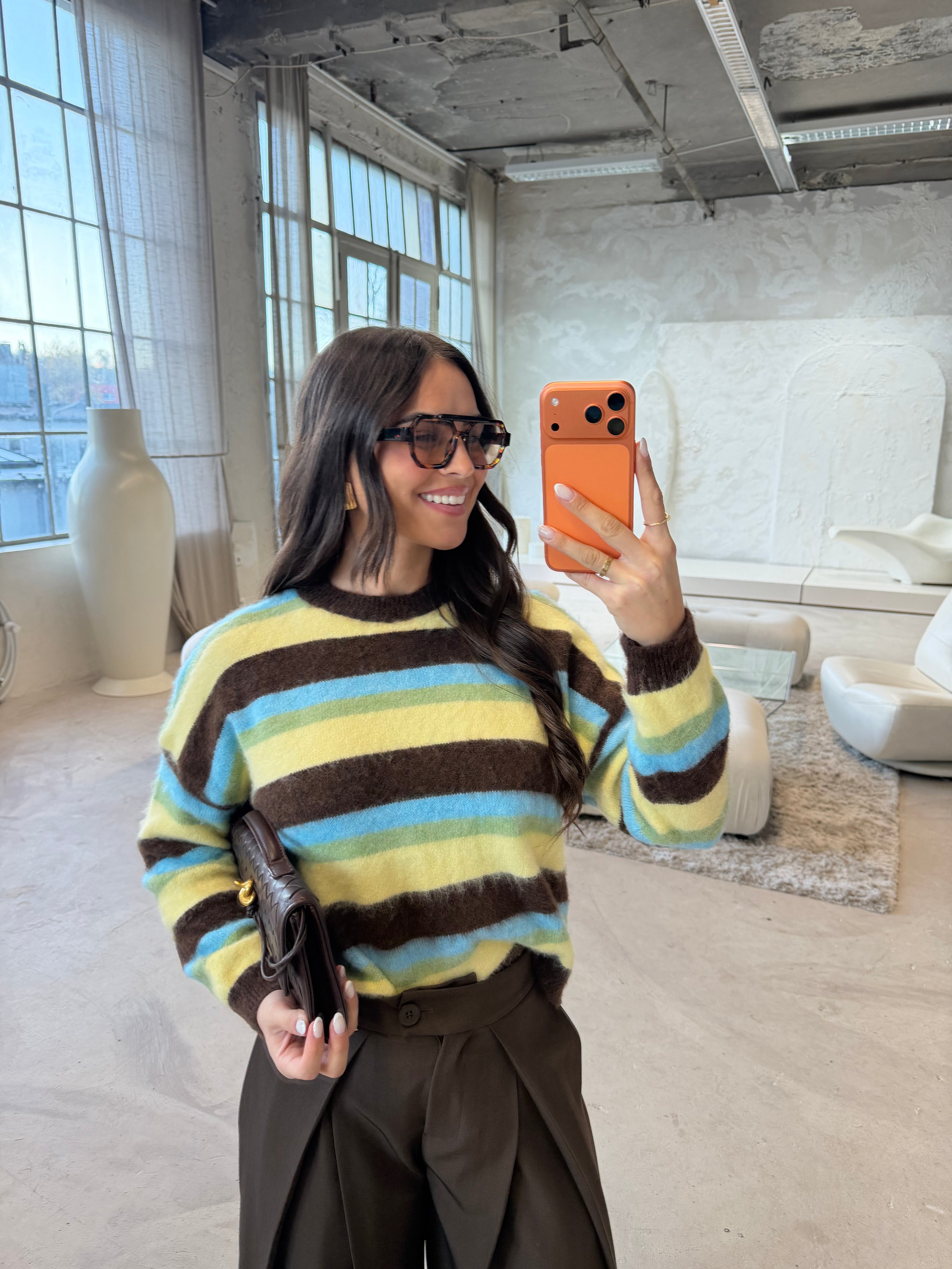 Pull COLORI jaune bleu