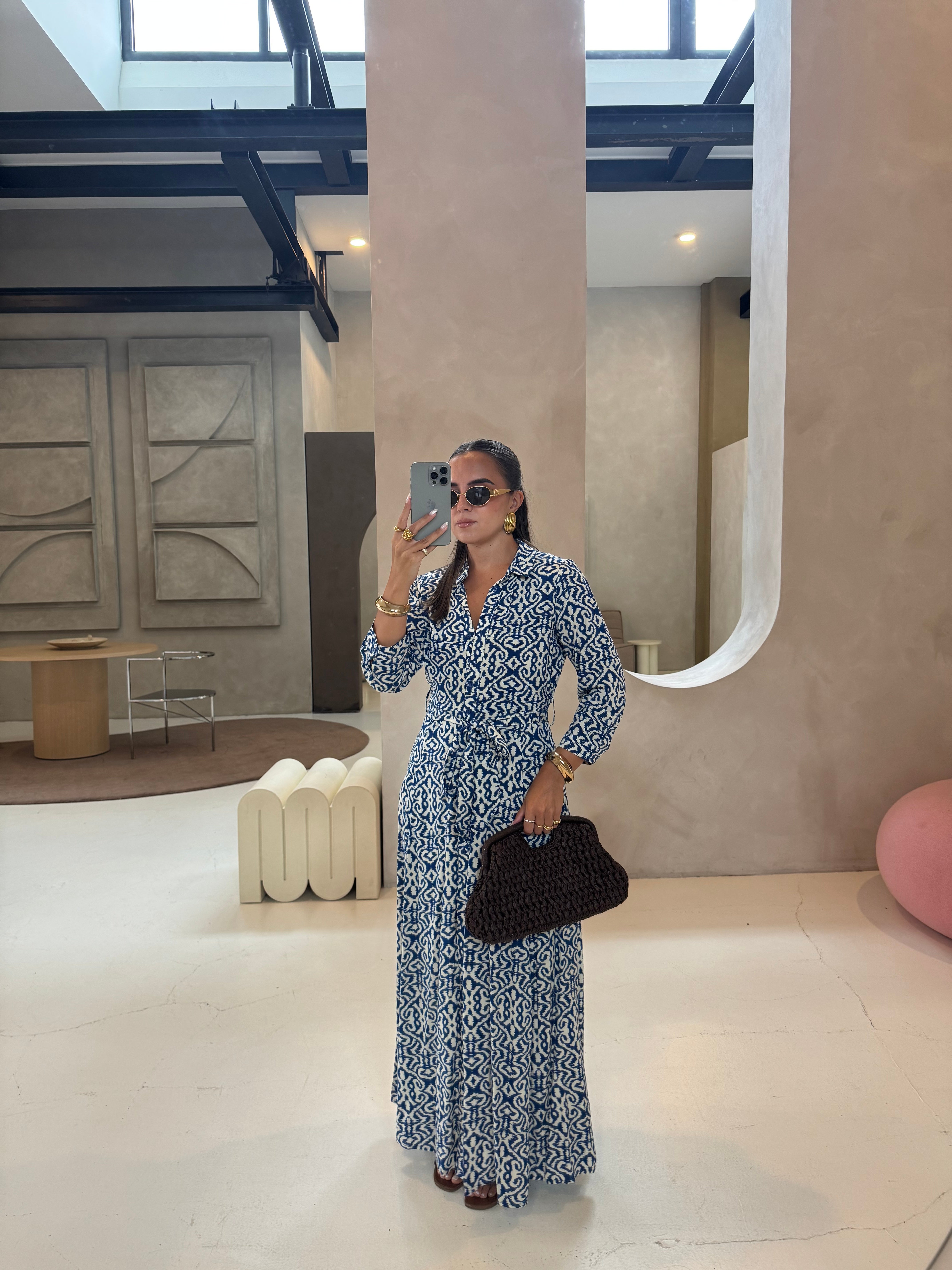 Robe CALI bleue blanche (62998)