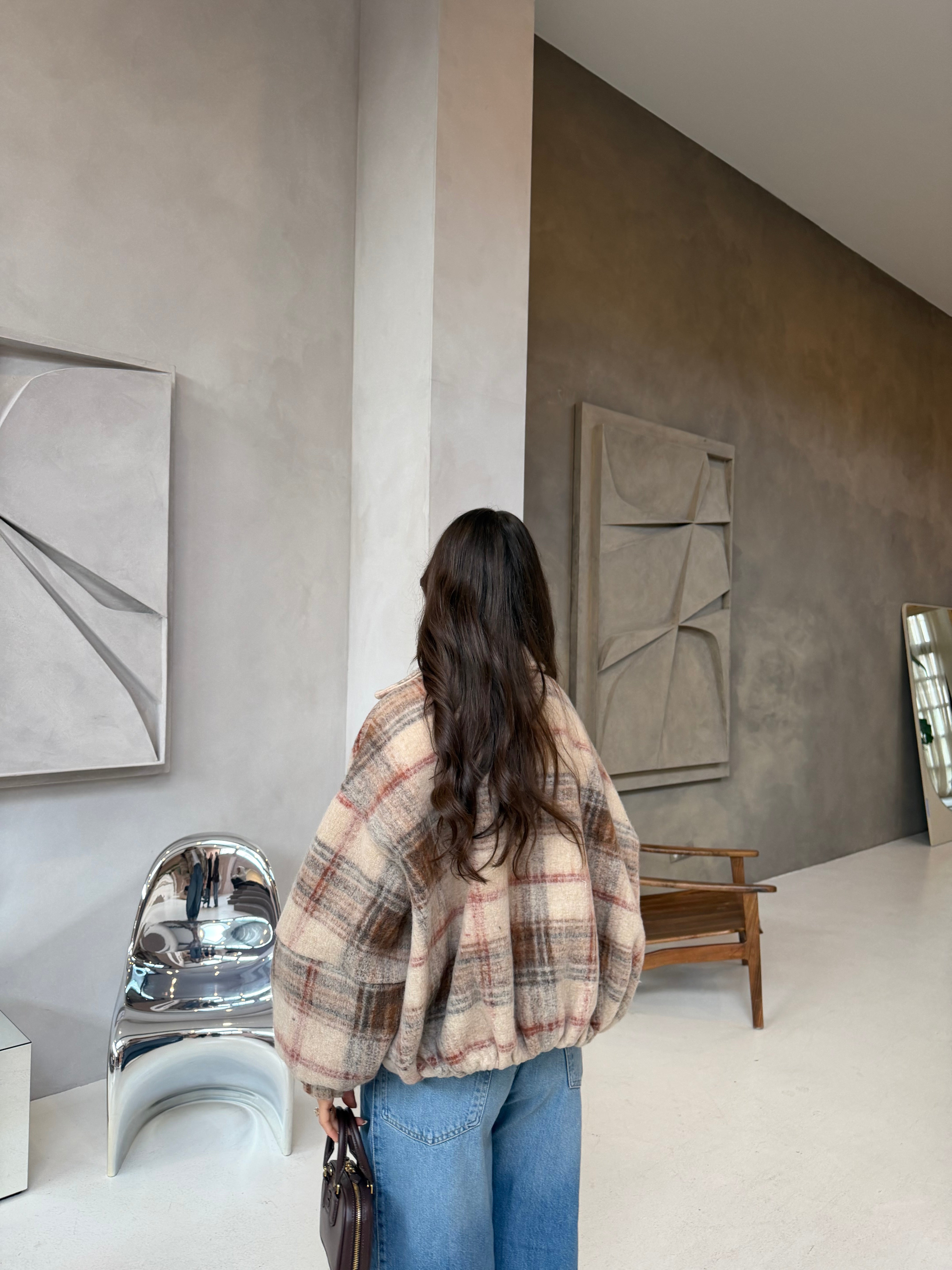 Veste DELIA OVERSIZE laine beige (14729)