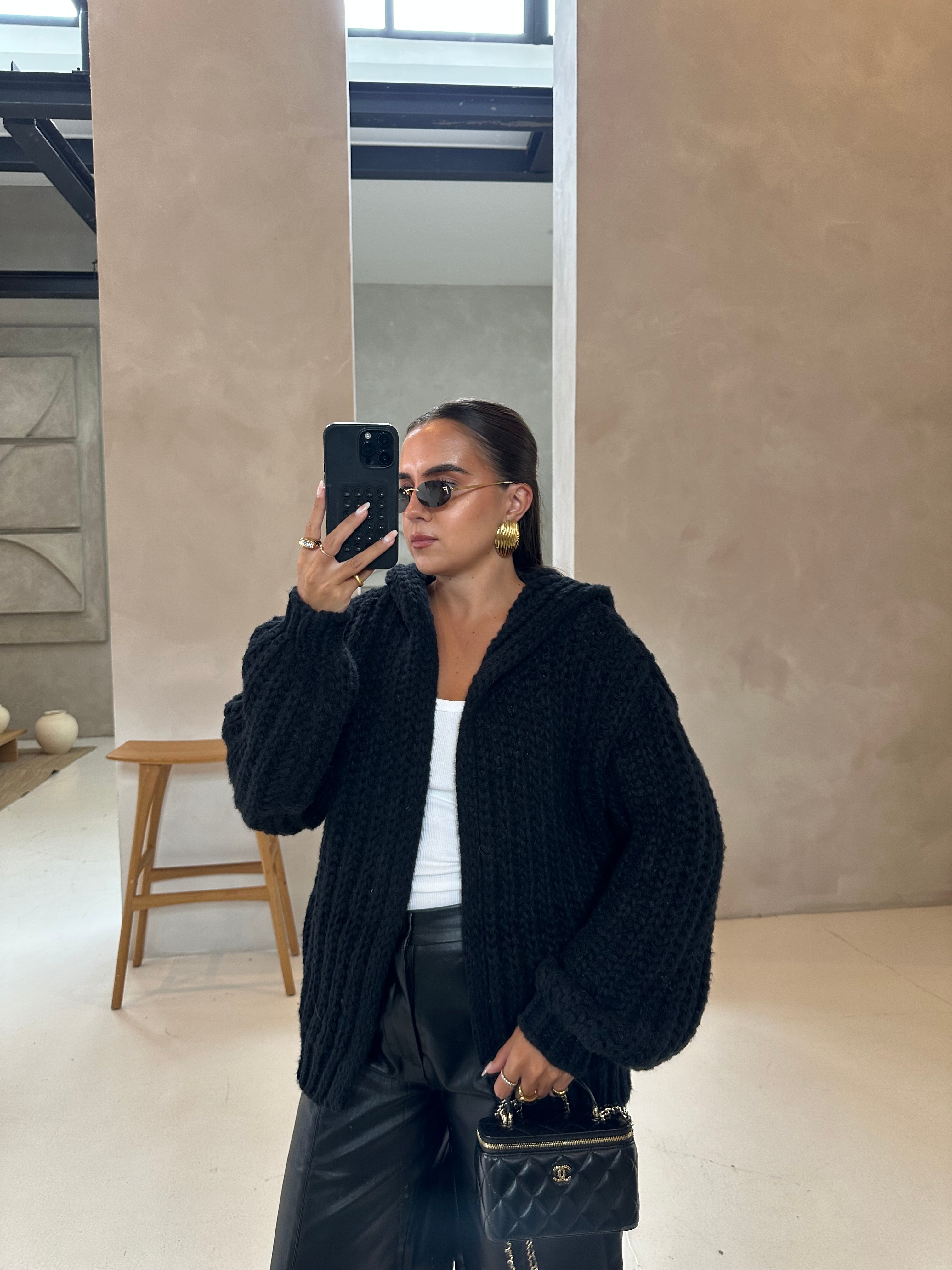 Gilet en crochet noir (5088)