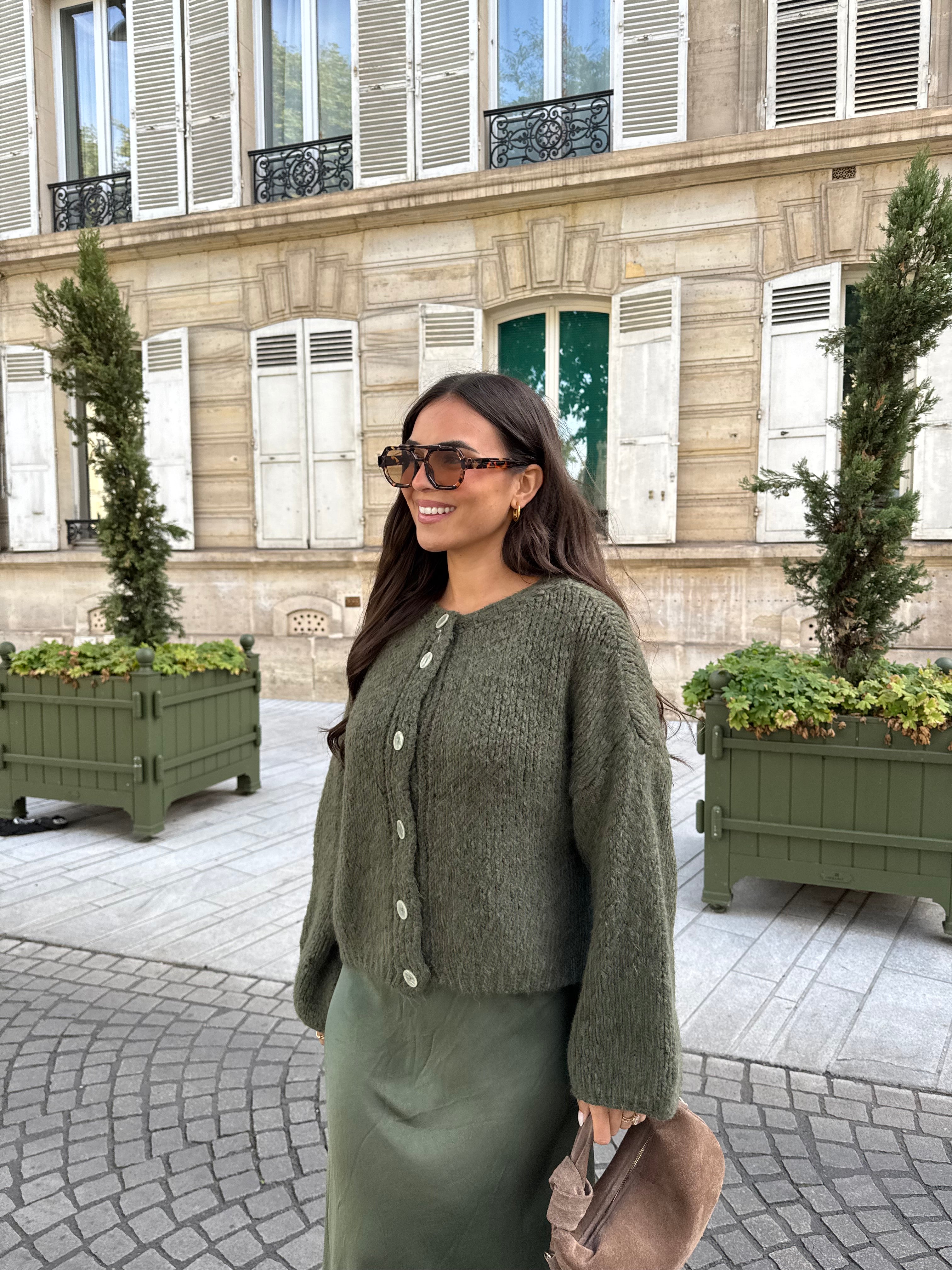 Pull gilet ALANA kaki